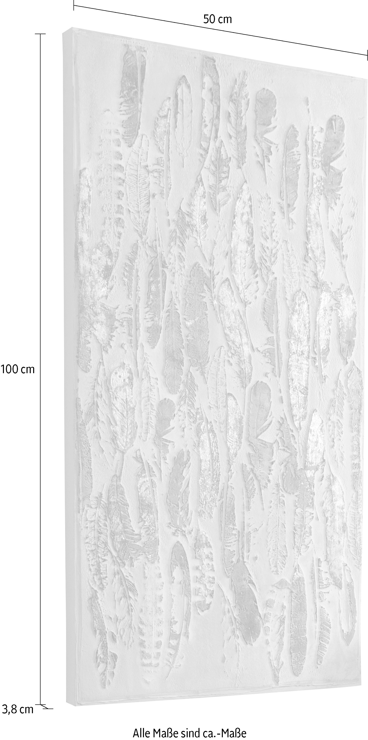 Möbel Myflair Federn, Ölbild Motiv silberfarben«, auf Bild Wohnzimmer cm, 100x50 kaufen Rechnung auf Madie, & Leinwand, Accessoires »Gemälde