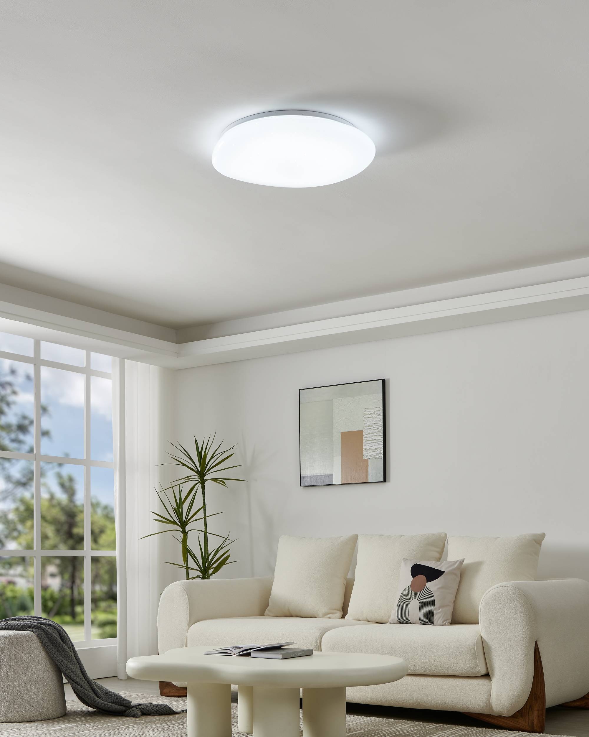 EGLO Deckenleuchte »Sileras Deckenlampe, Sternhimmel-Effekt, Stahl und Kunststoff, Lampe« LED-Modul 1 Stk. Kaltweiß | Neutralweiß | Warmweiß Wand-/Deckenleuchte - H8,5 x Ø60 cm - weiß - 31W inkl.