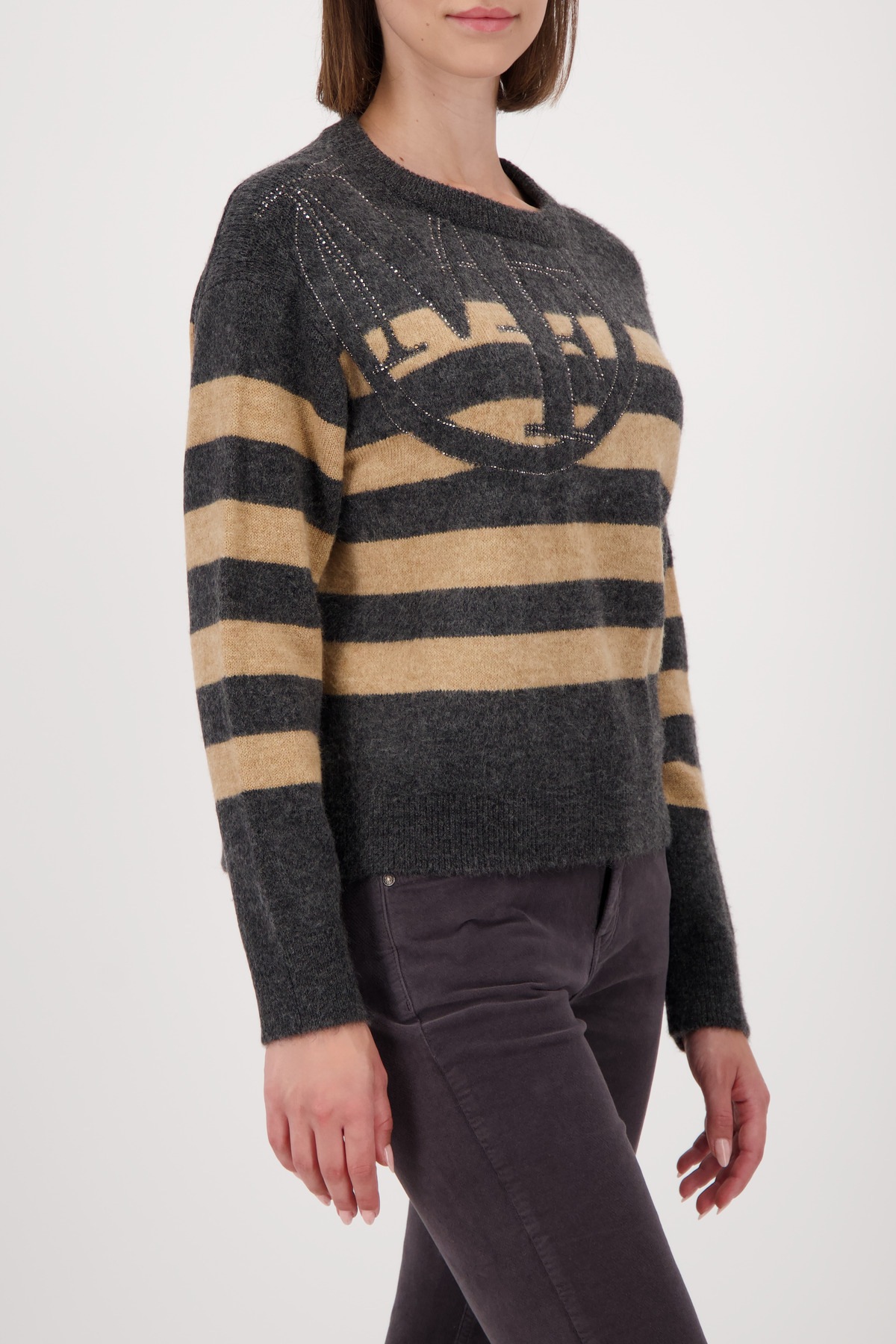 Monari Strickpullover Regular fit mit Rundhalsausschnitt