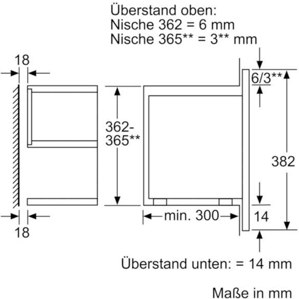 SIEMENS Einbau-Mikrowelle »BF634RGS1«, Mikrowelle, 900 W