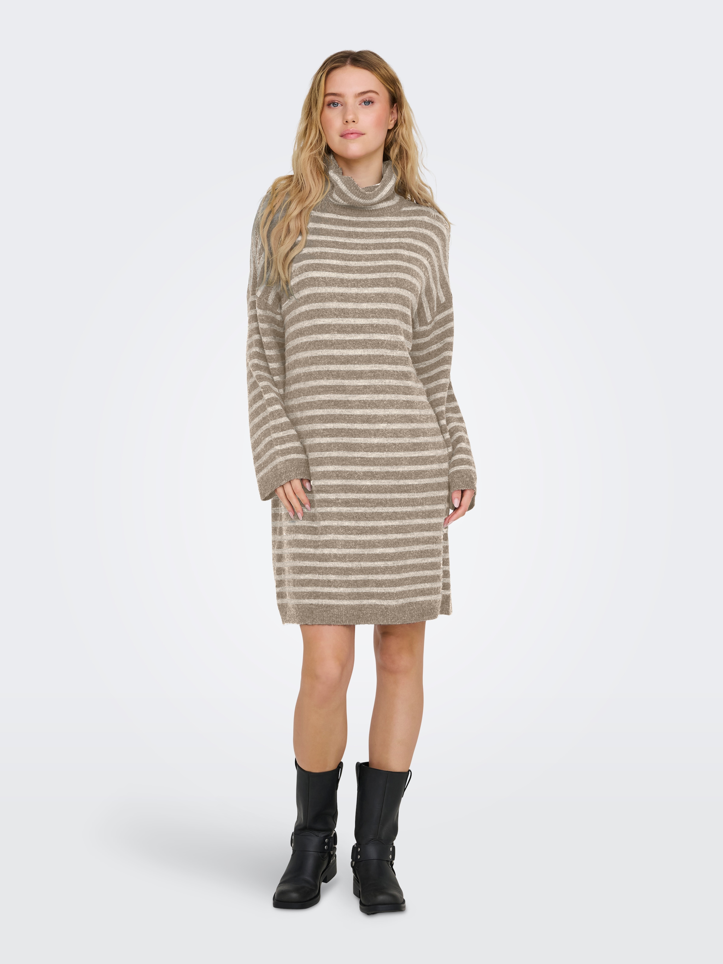 ONLY Strickkleid »ONLTALIO LS STRIPE ROLLNECK DRESS BF KNT«