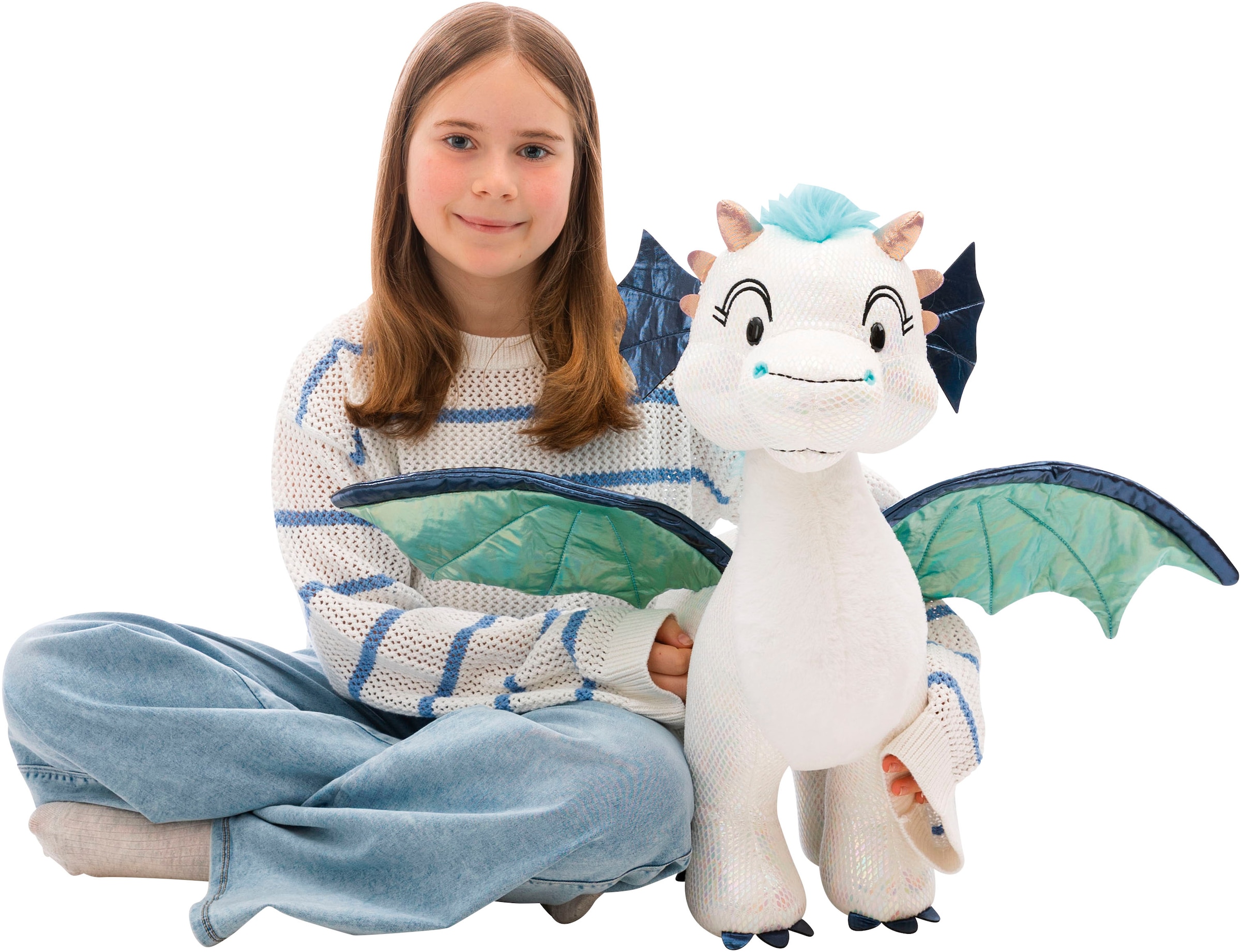 Nici Kuscheltier »Winter, Drache Zafura,  50 cm stehend« enthält recyceltes Material
