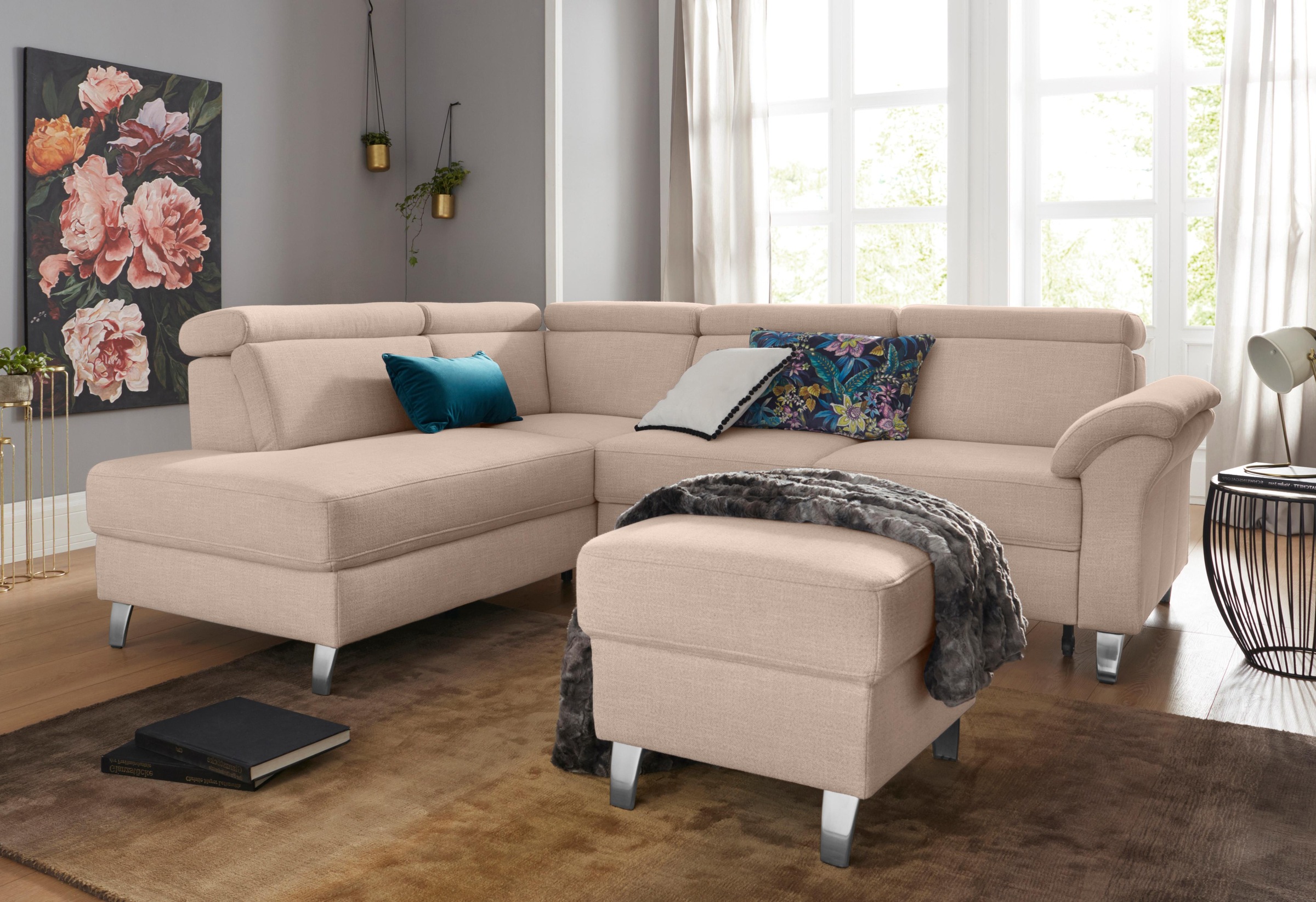 sit&more Ecksofa, inklusive Kopfteilverstellung, wahlweise mit Bettfunktion und Bettkasten