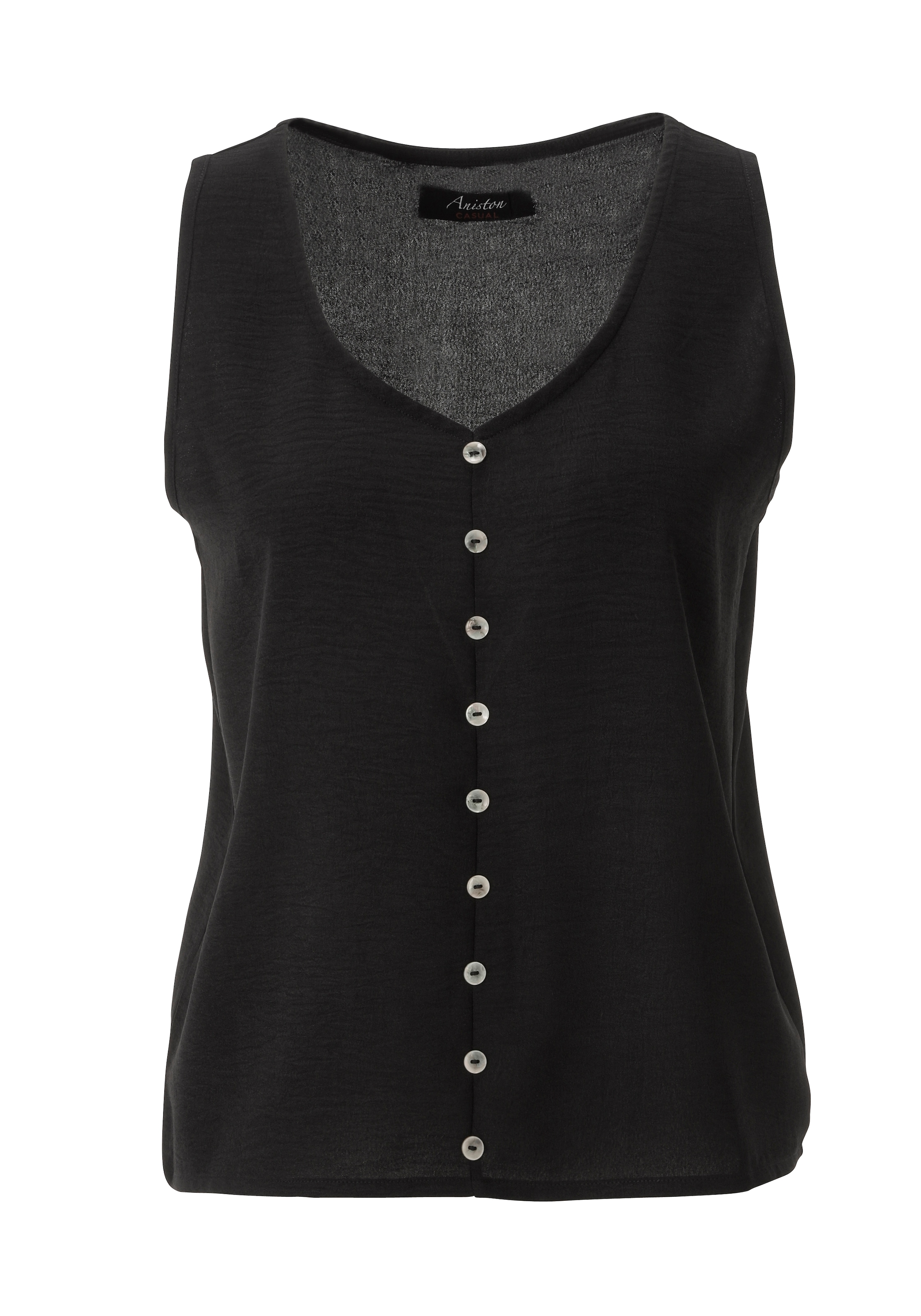 Aniston CASUAL Blusentop in Leinen-Optik - NEUE KOLLEKTION