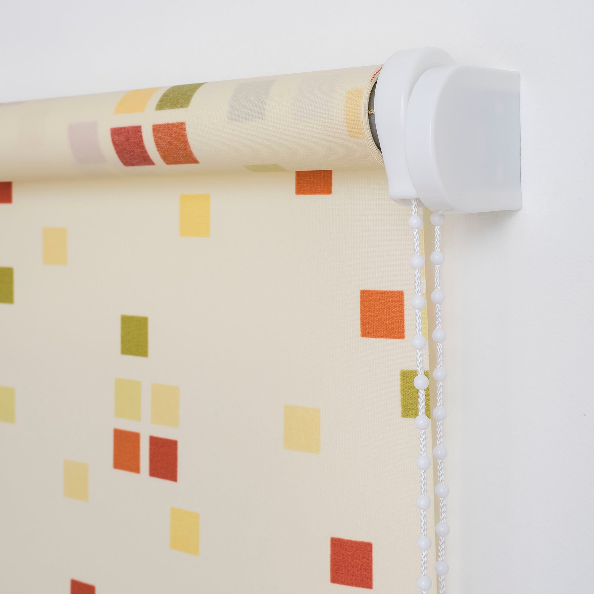 Liedeco Seitenzugrollo »Quadrate bunt«, Lichtschutz, freihängend, Seitenzugrollo, Kettenzugrollo, Dekorrollo - Quadrate bunt