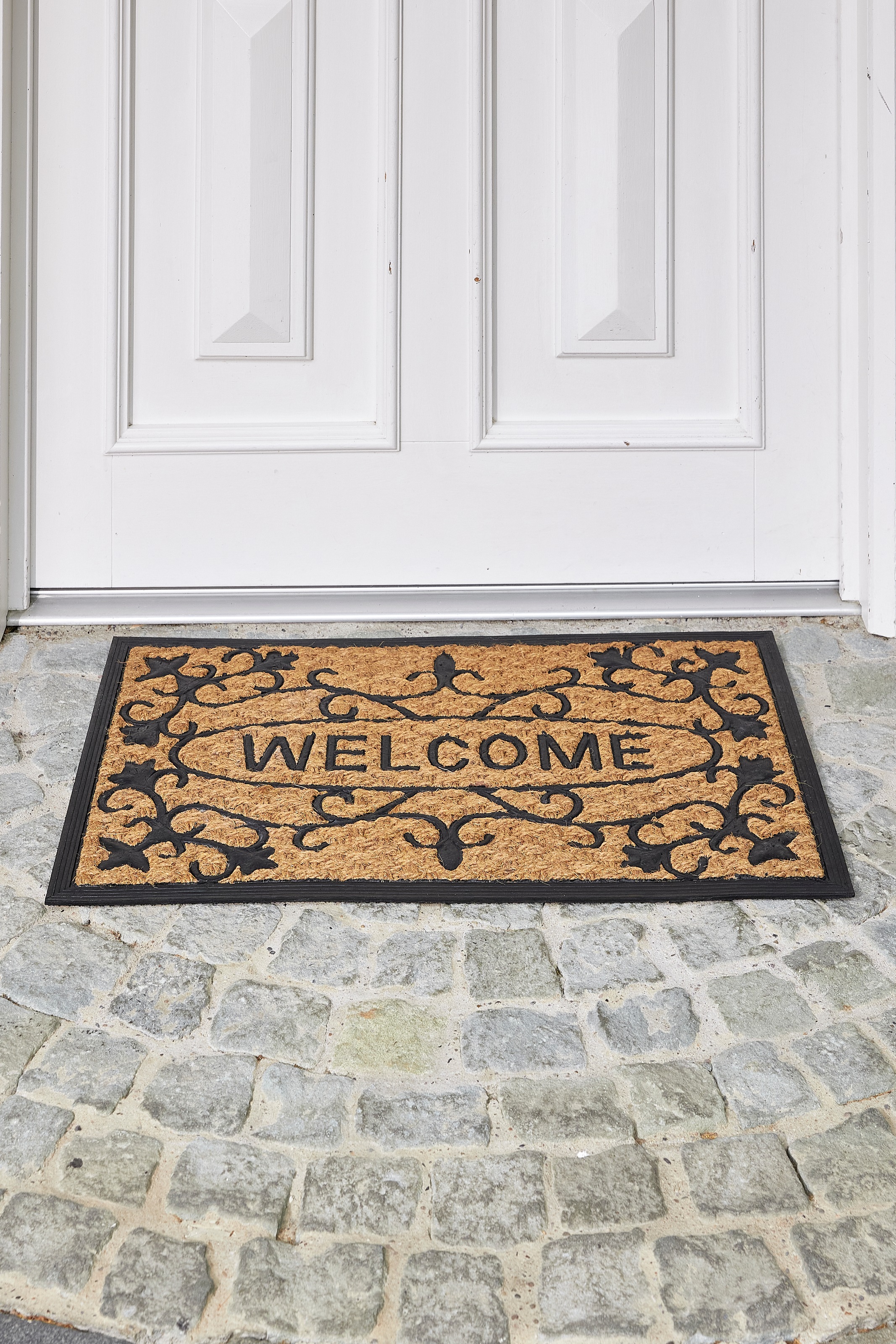 ASTRA Fußmatte »Coco Deluxe Light ,  Welcome« rechteckig 8 mm Höhe Türmatte, Kokos, rutschfest, schmutzabweisend, In und Outdoor