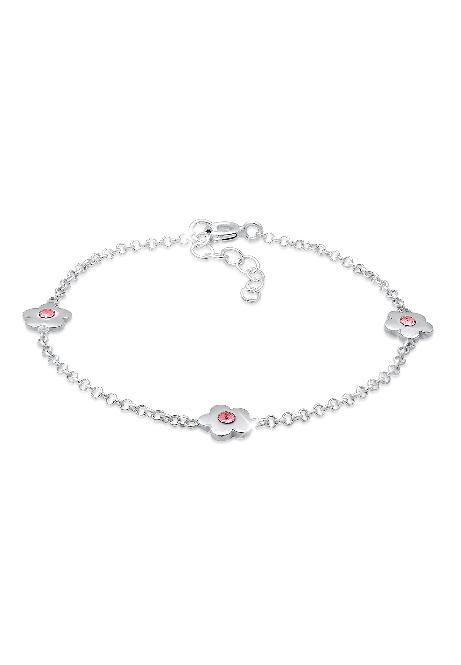 Elli Armkette »Armband Kinder Blumen Kristalle 925 Silber«