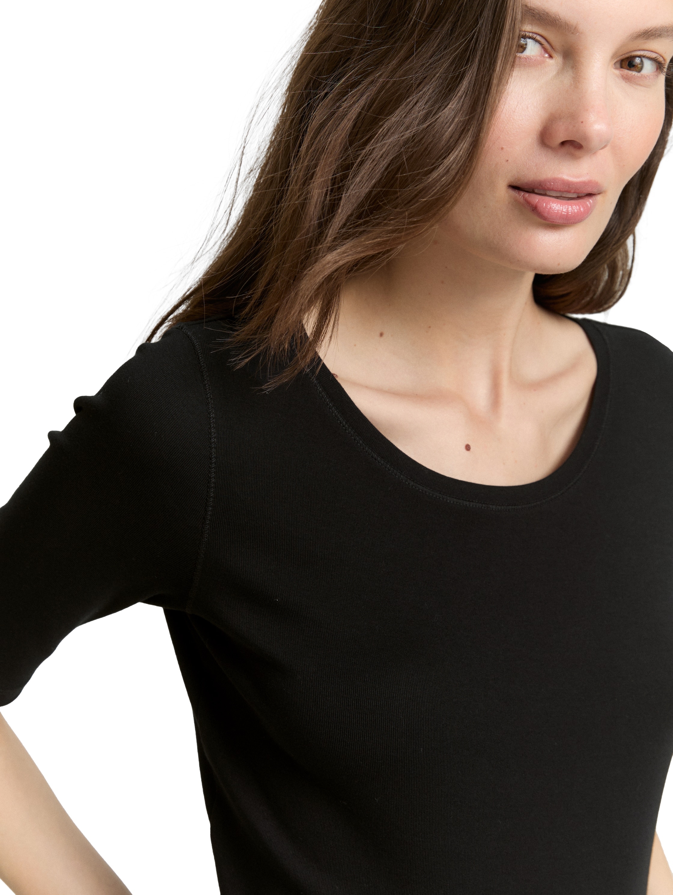 TOM TAILOR T-Shirt, mit großem Rundhalsausschnitt