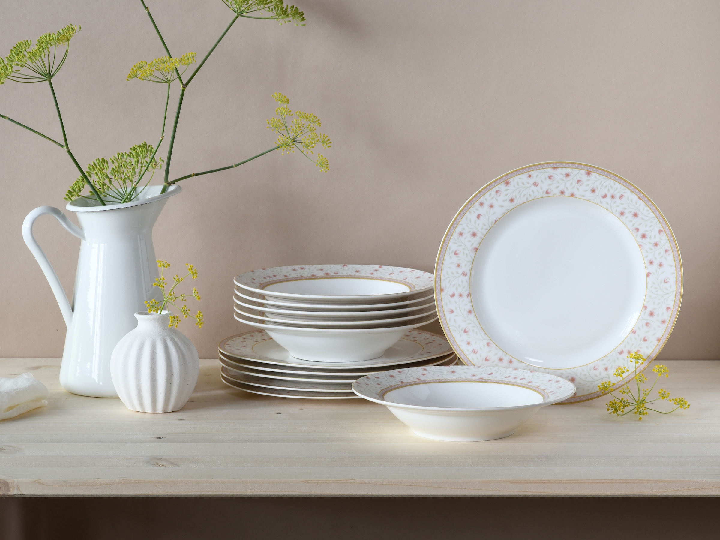 CreaTable Tafelservice »Emilja, Tafel-Service 12-tlg« Blumendekor