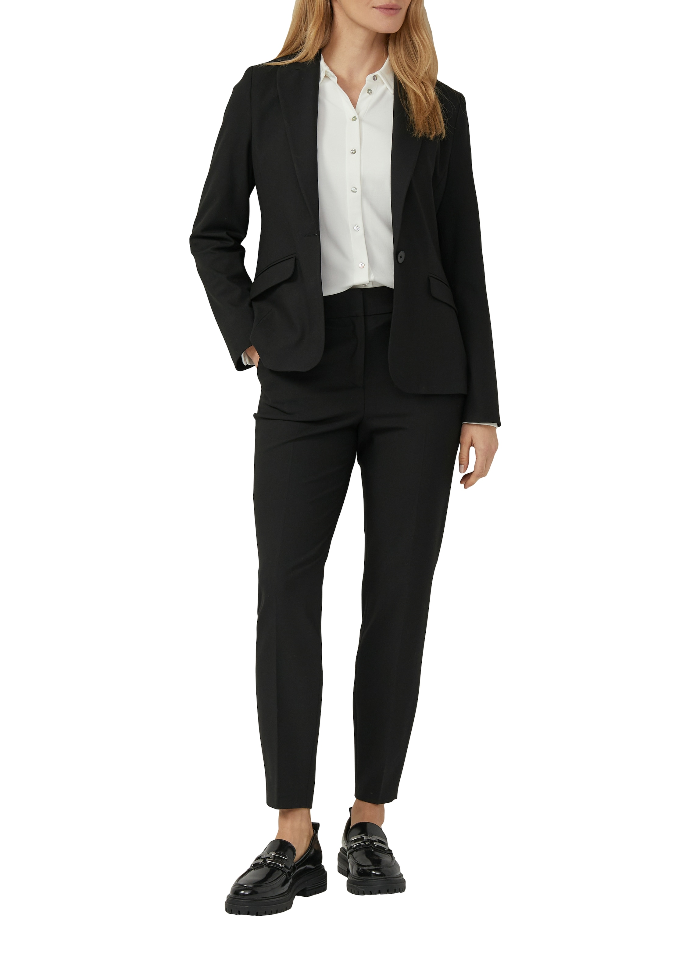 s.Oliver BLACK LABEL Jackenblazer mit 1-Knopf-Verschluss und Viskose-Stretch