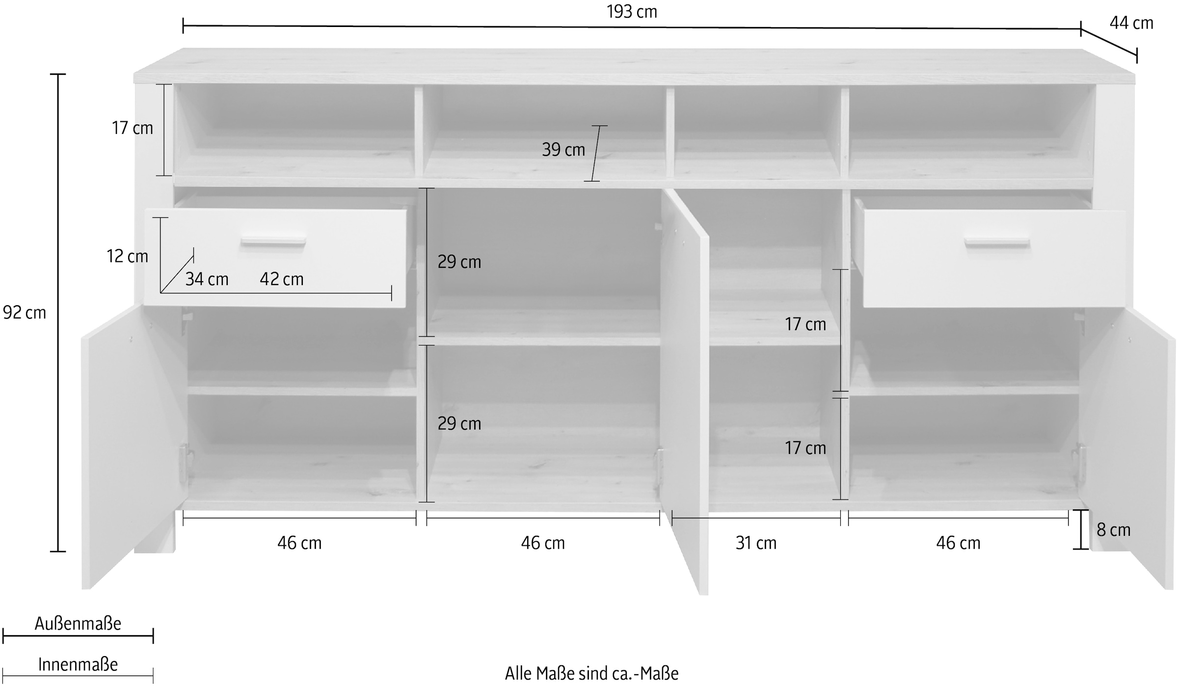 Mäusbacher Sideboard »Nele«, Breite 193 cm