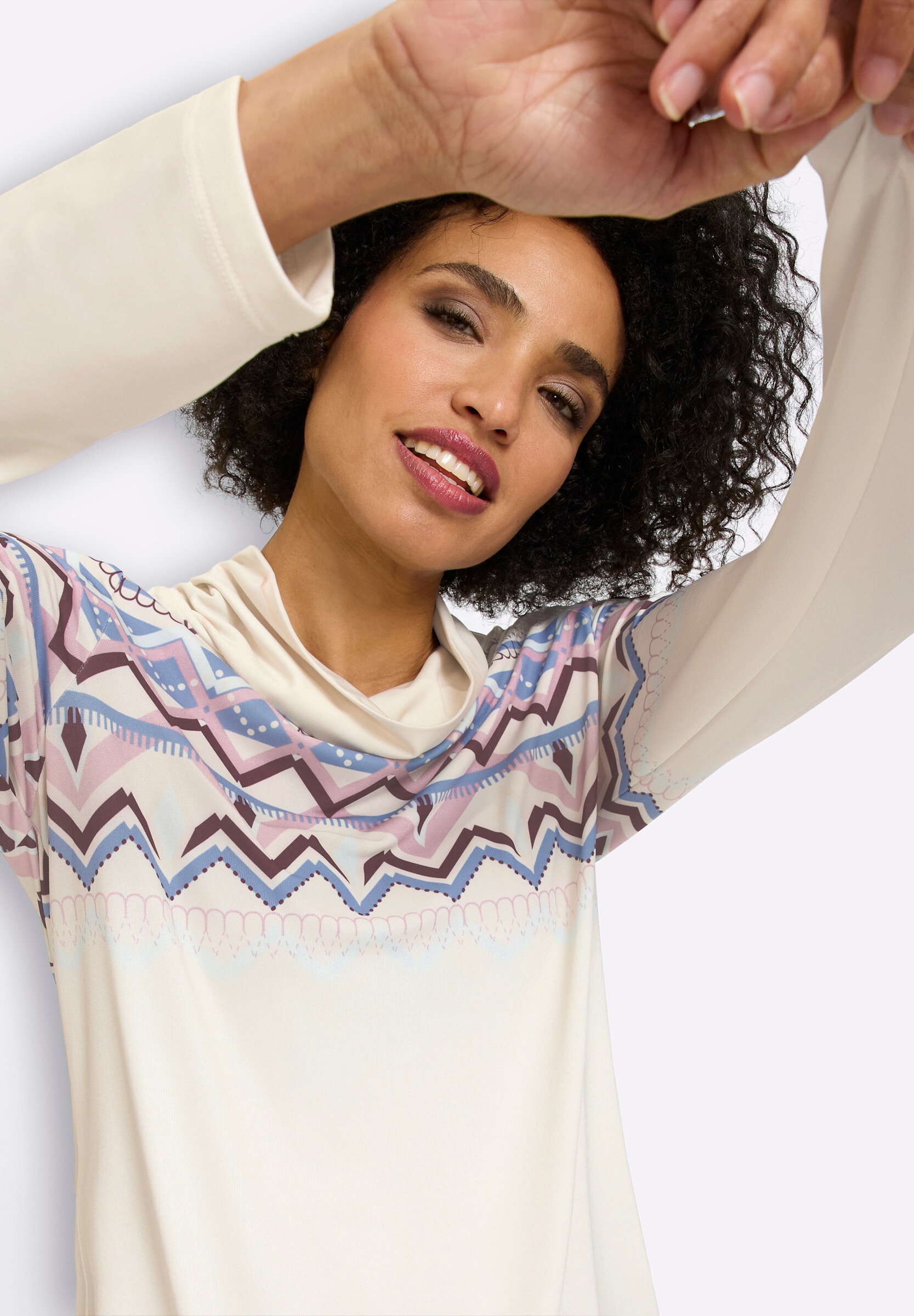 heine T-Shirt »Druck-Shirt Rollkragenshirt mit Norweger-Muster«
