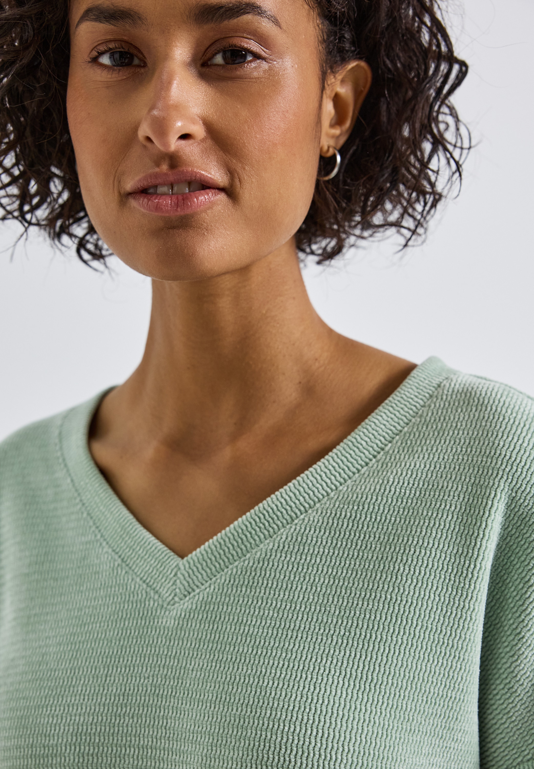 STREET ONE 3/4 Arm-Pullover mit Rippbündchen