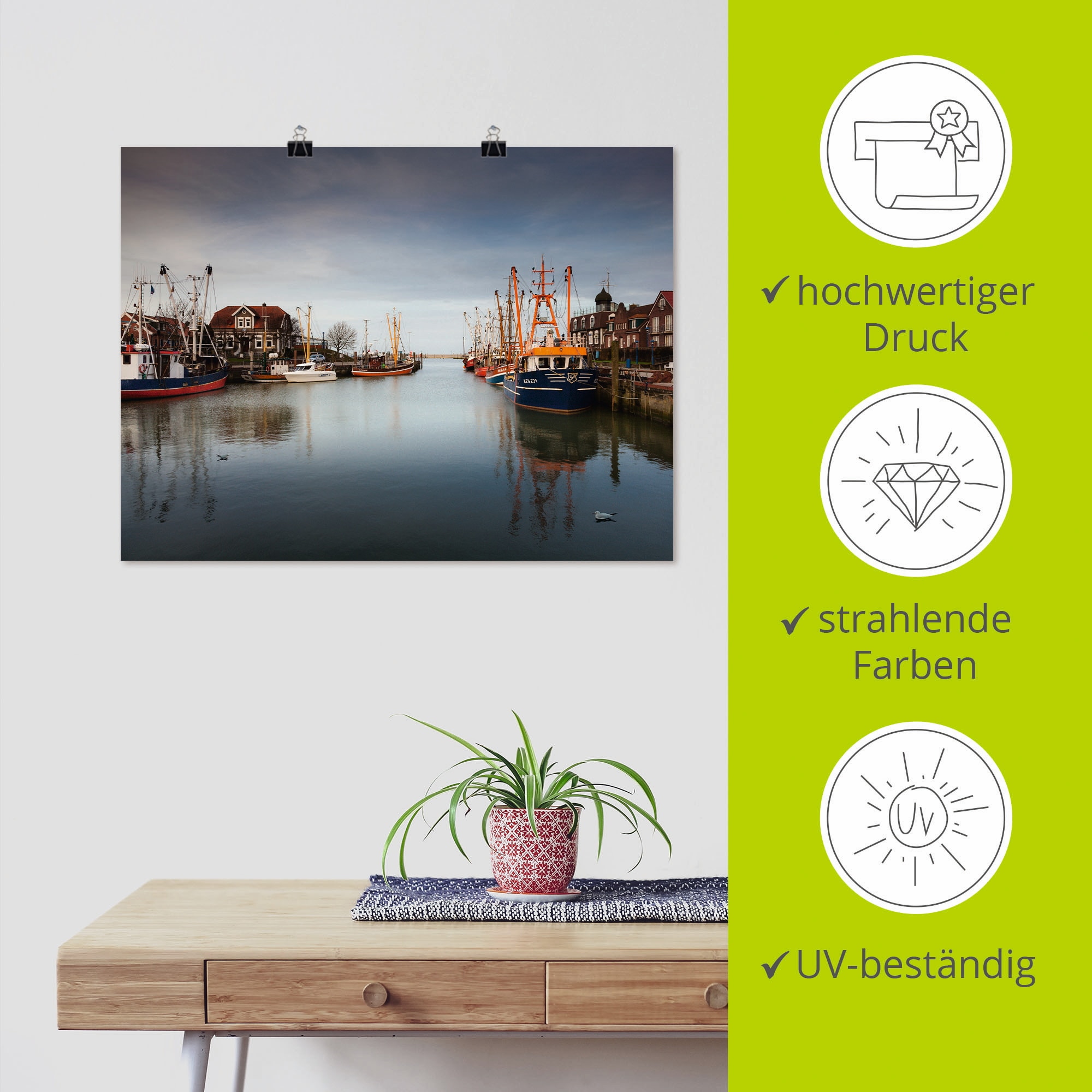 Artland Poster »Im Hafen der Stille...« Boote & Schiffe 1 Stk. tlg. ohne Rahmen