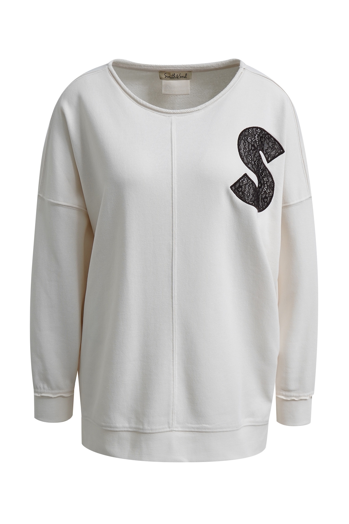 Smith & Soul Longsweatshirt , mit kontrastfarbener Spitze, oversize
