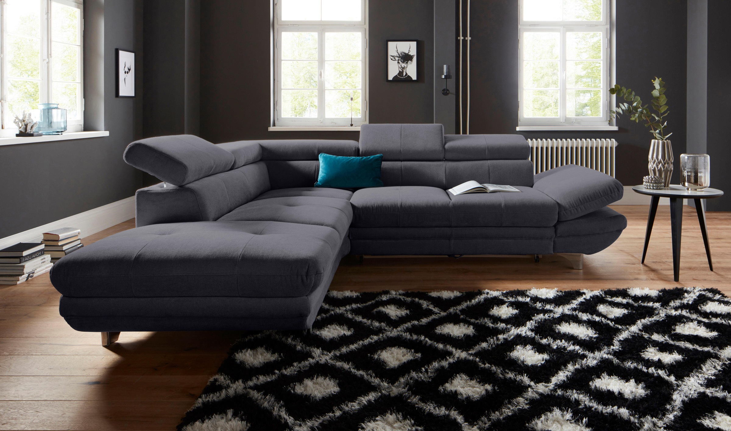 COTTA Ecksofa »Enterprise L-Form«, mit Arm- & Kopfteilverstellung, wahlweise mit Bettfunktion