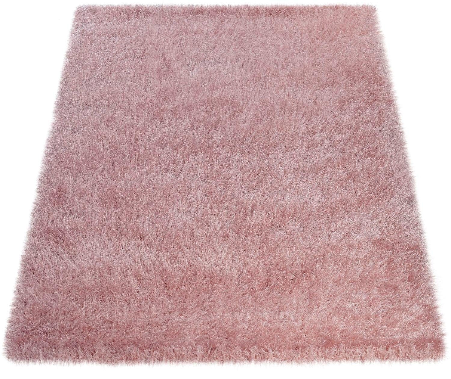 Paco Home Hochflor-Teppich »Glamour 300«, rechteckig, Glanz weichem als Läufer Farben, mit Uni Garn, erhältlich auch