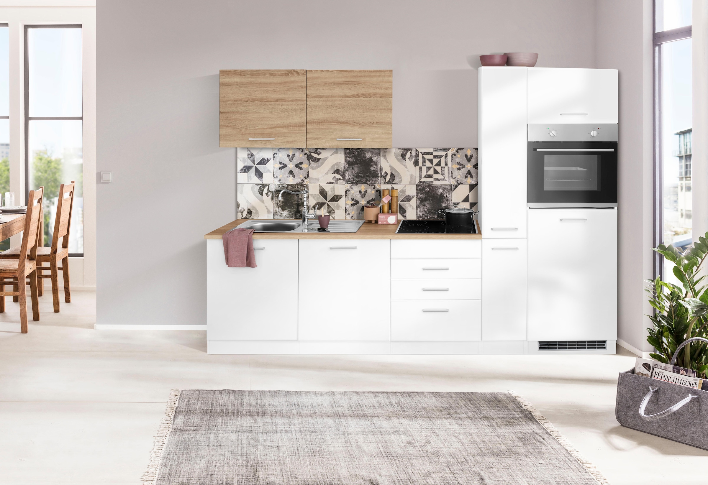 HELD MÖBEL Küchenzeile »Visby«, ohne für bestellen cm Breite 270 Kühlschrank E-Geräte, Geschirrspüler bequem und