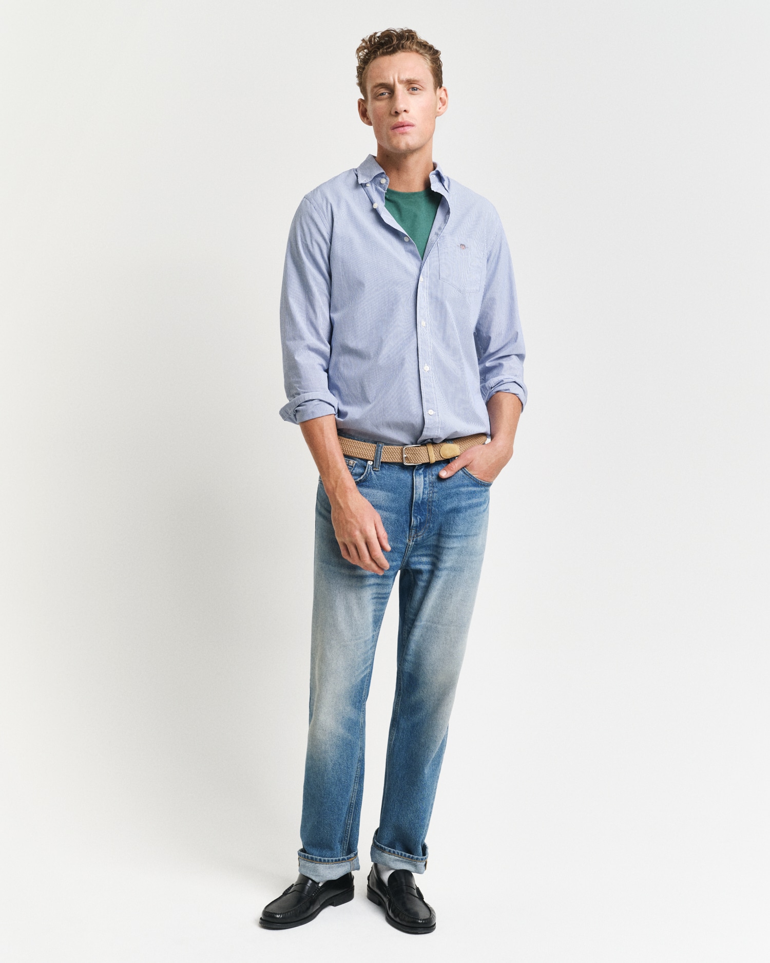 Gant Langarmhemd »REG POPLIN BANKER SHIRT« Banker Stripe Popeline, leichte Baumwolle