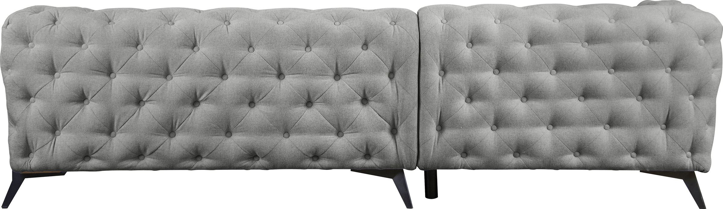 Leonique Chesterfield-Sofa »Amaury L-Form«, großes Ecksofa, Chesterfield-Optik, Breite 323 cm, Fußfarbe wählbar
