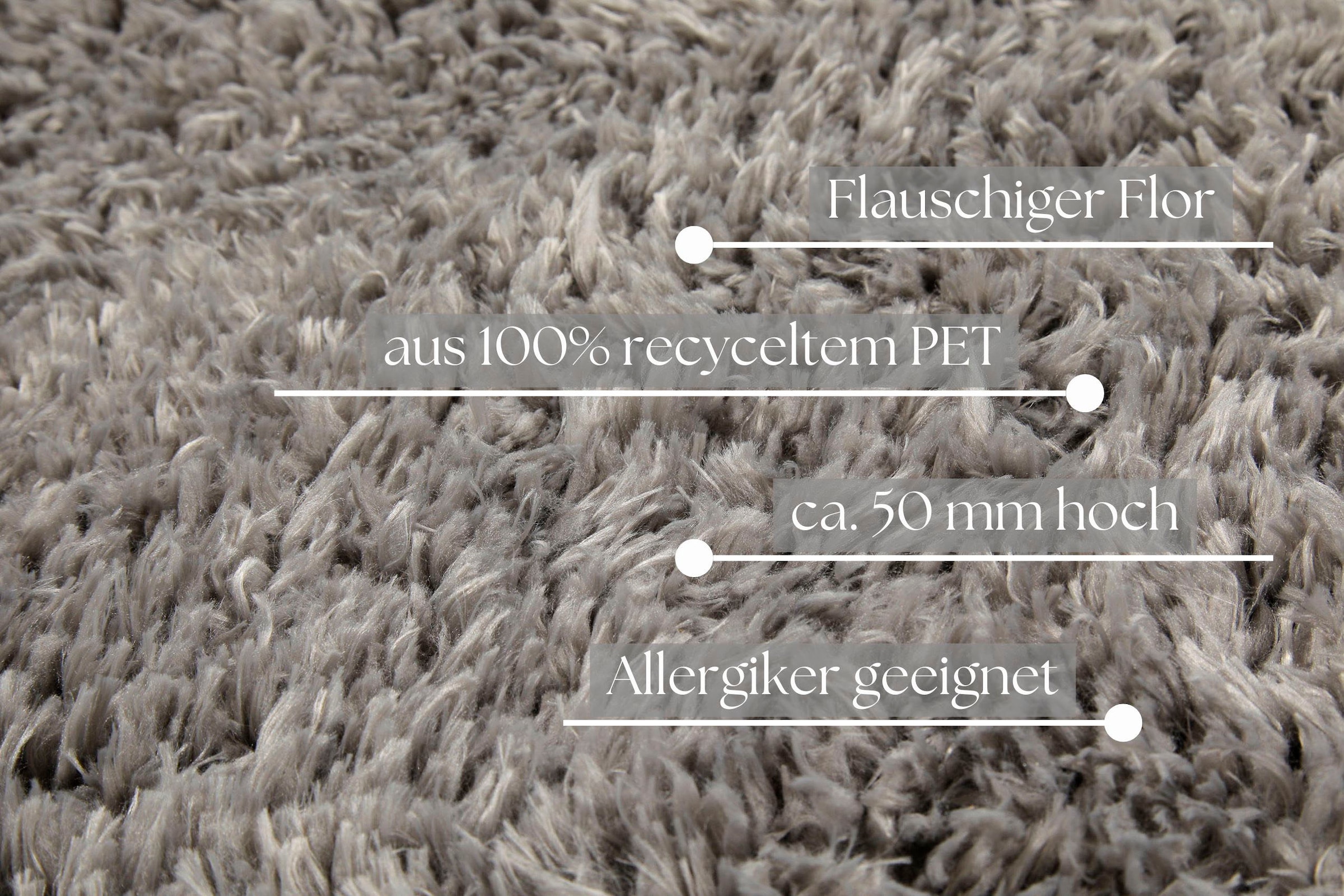 my home Hochflor-Teppich »Josetta, auch als Läufer erhältlich«, rechteckig, 50 mm Höhe, Langflor, Shaggy, dichter weicher Hochflor, uni farben, Wohnzimmer