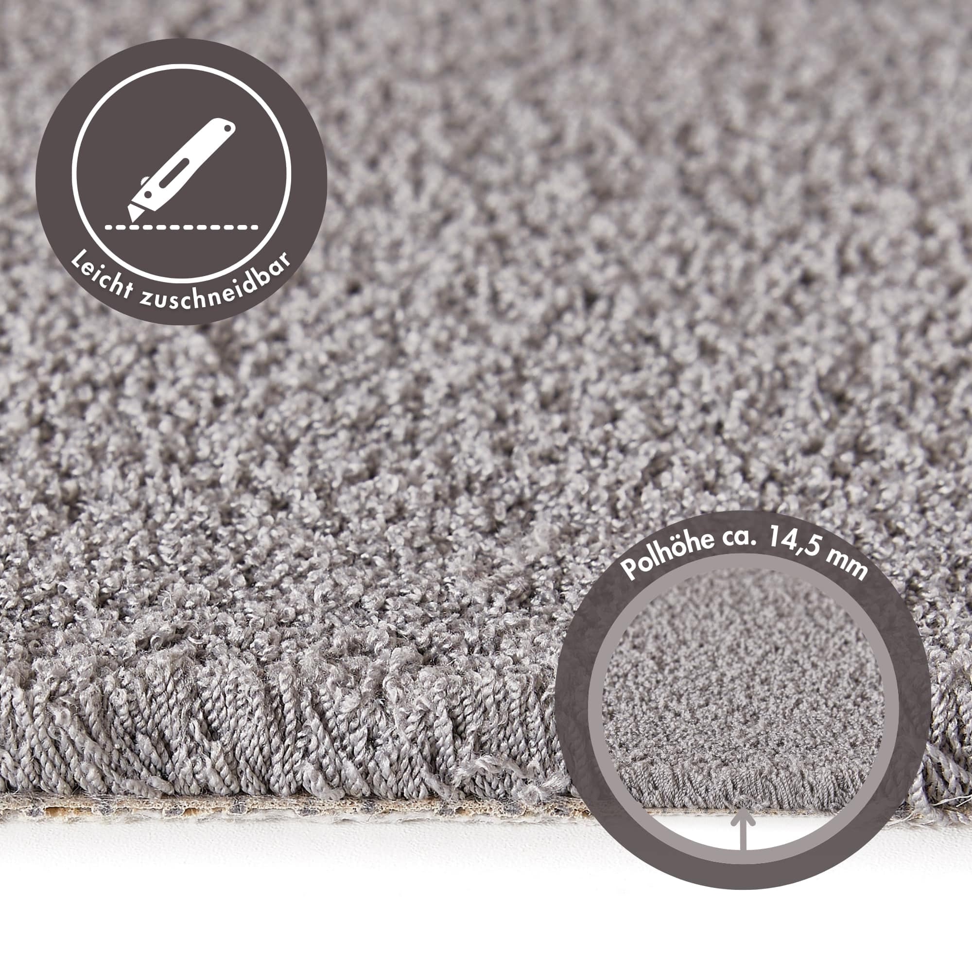 Andiamo Teppichboden »Softness, Velours, Made in Belgium«, rechteckig, 17 mm Höhe, Uni Farben, Breite 400 cm, besonders weich, Wohnzimmer, Schlafzimmer