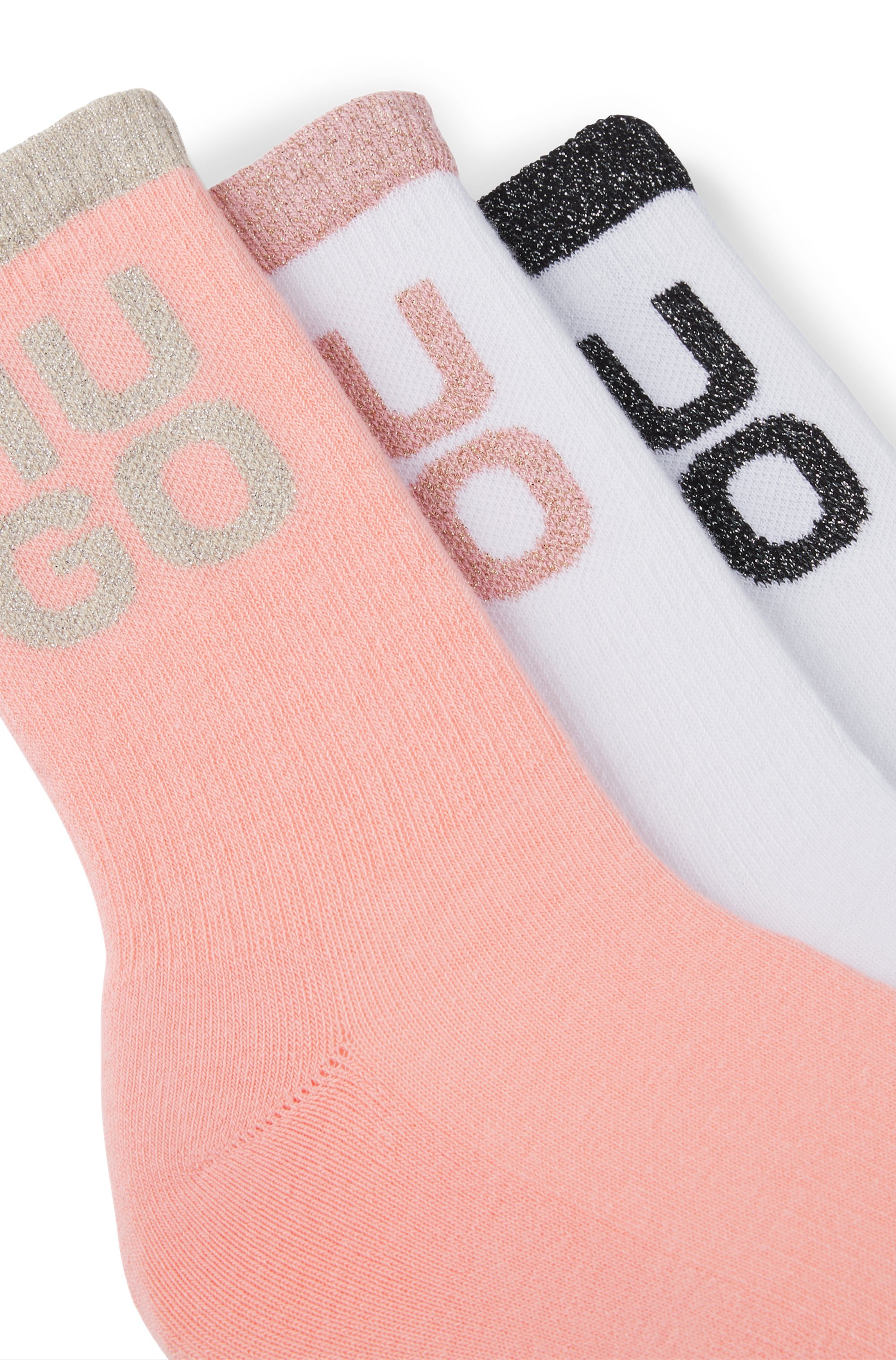 HUGO Underwear Freizeitsocken »3P QS SHINY LOG CC W«, (Packung, 3 Paar, 3er Pack)
