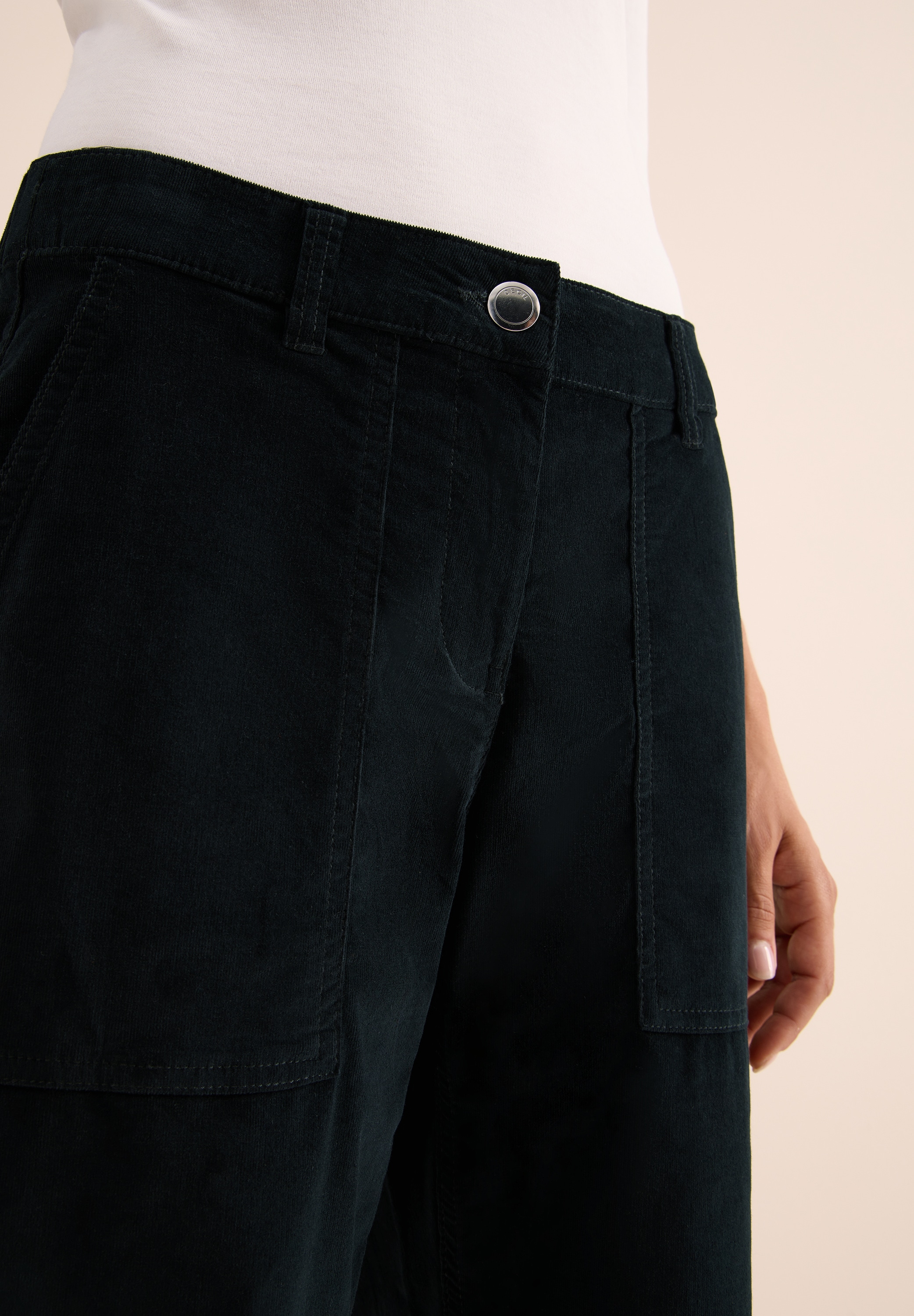 Cecil Cordhose »Style Neele«, Wide Leg, High Waist
