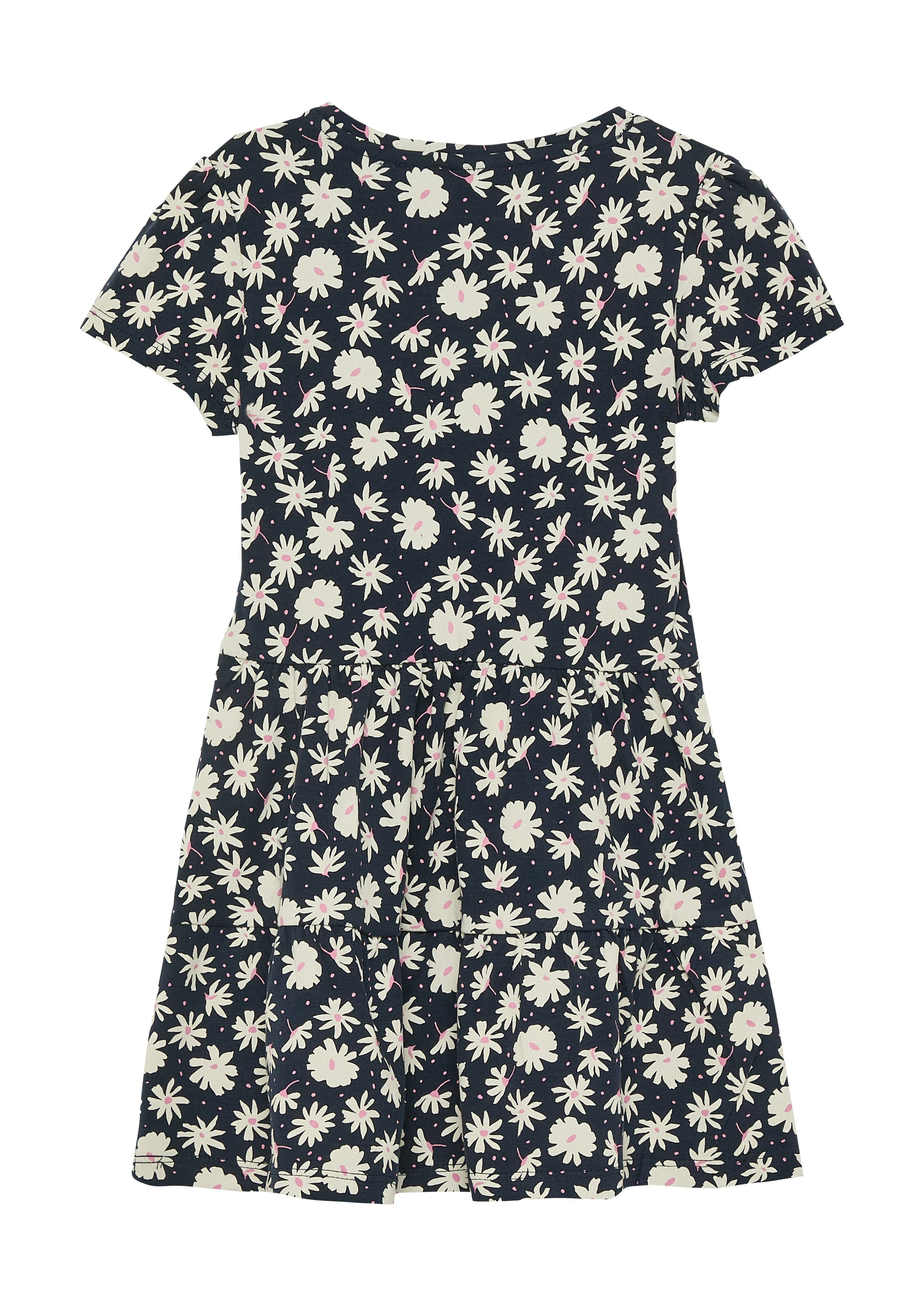 s.Oliver Junior Jerseykleid Ohne Taschen Stufenkleid mit All-Over-Print