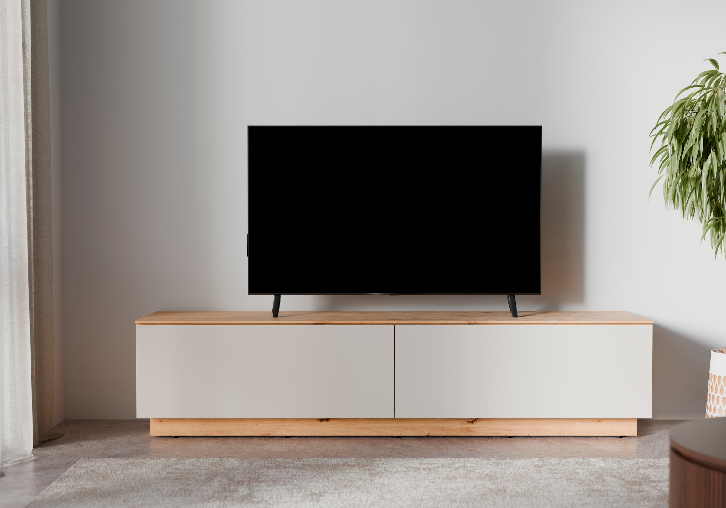 OTTO home Lowboard »2 Klappen und viel Stauraum« hängend oder stehend, grifflos, modern, Breite 160cm
