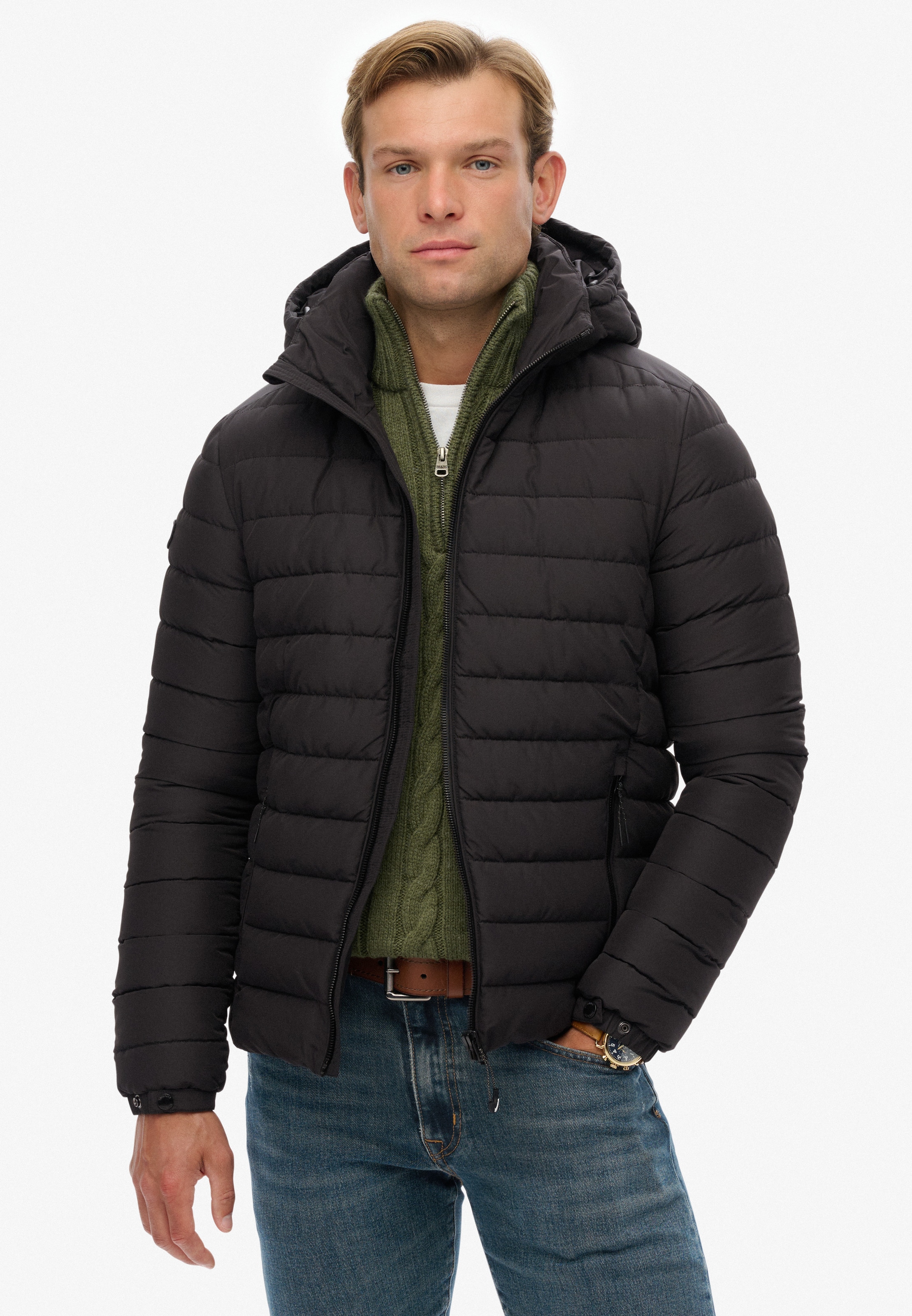 Superdry Steppjacke »HOODED FUJI PADDED JACKET« mit Kapuze Slim Fit, aus Polyester, mit Reißverschluss, pflegeleicht