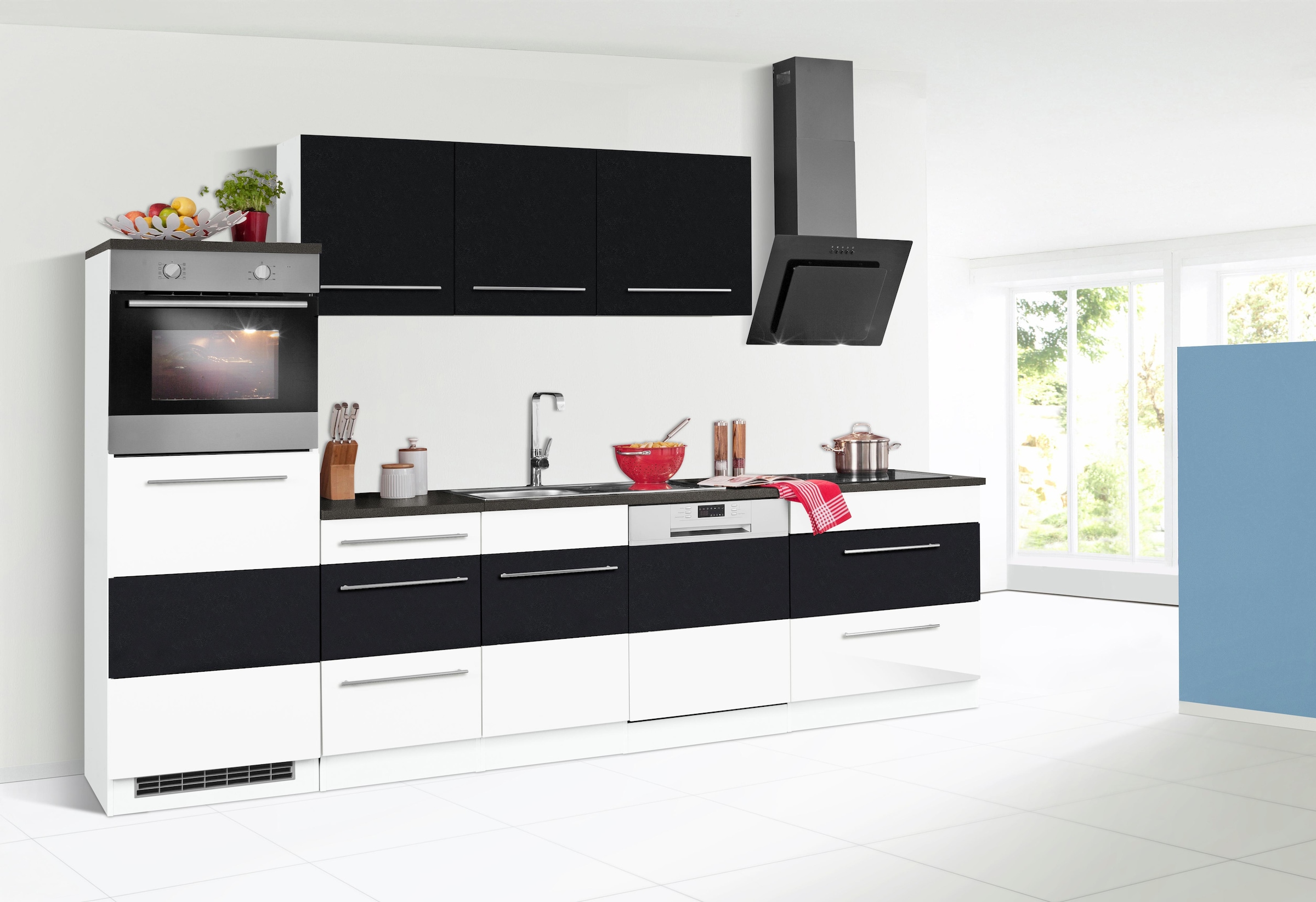 HELD MÖBEL Küchenzeile »Trient«, mit E-Geräten, Breite 300 cm mit  Stangengriffen aus Metall auf Raten kaufen
