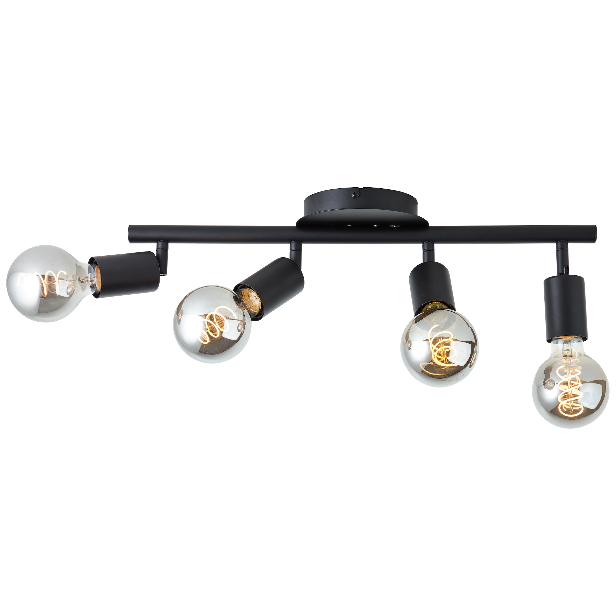 Brilliant Deckenstrahler »Tiffany«, 4 flammig, Leuchtmittel E27 | ohne Leuchtmittel, Deckenstrahler, 12 x 49 x 14 cm, E27, schwenkbar, Metall, matt schwarz