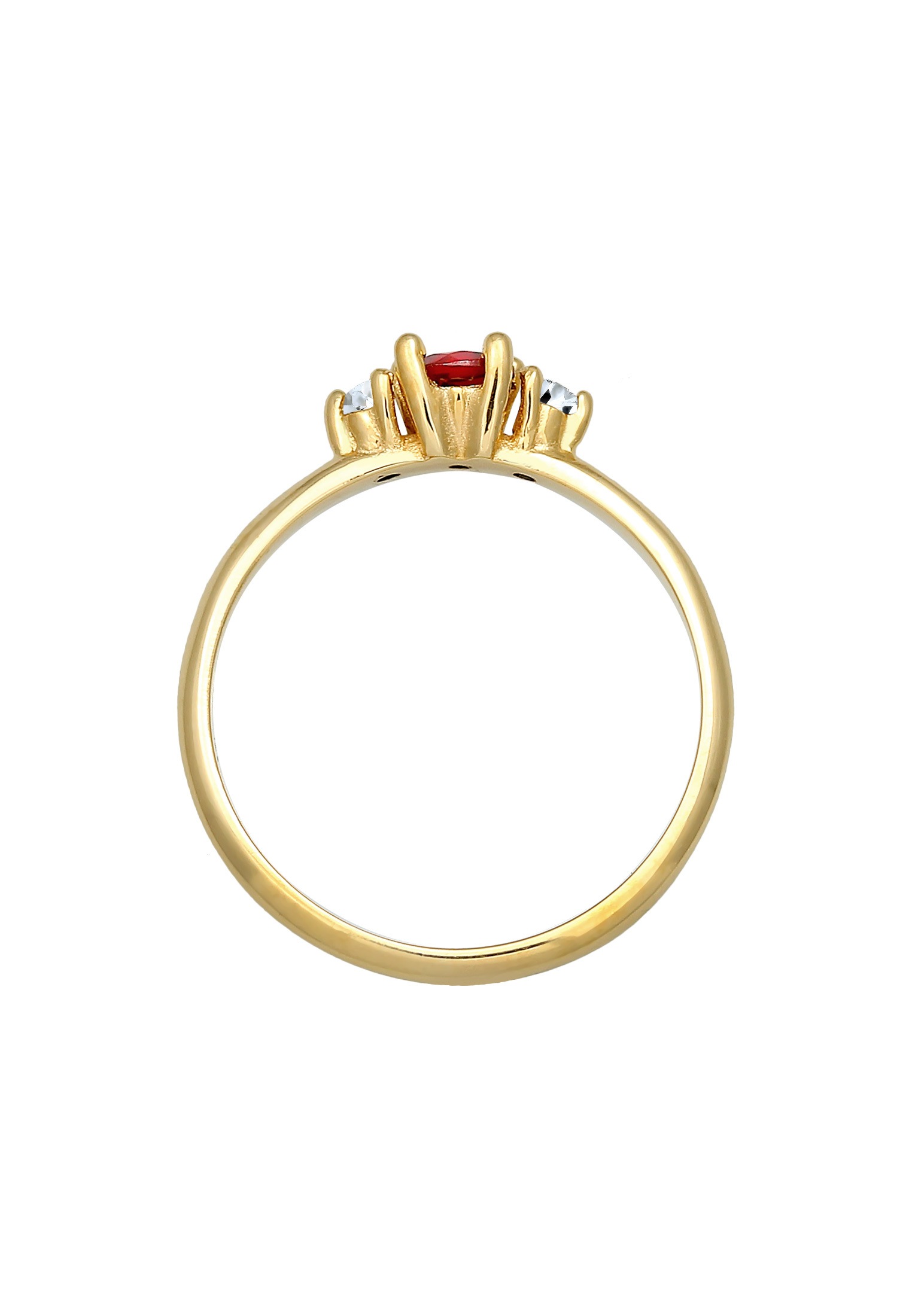 Elli Premium Silberring »Ring Granat Topas Edelstein Klassik Rund 925 Silber«