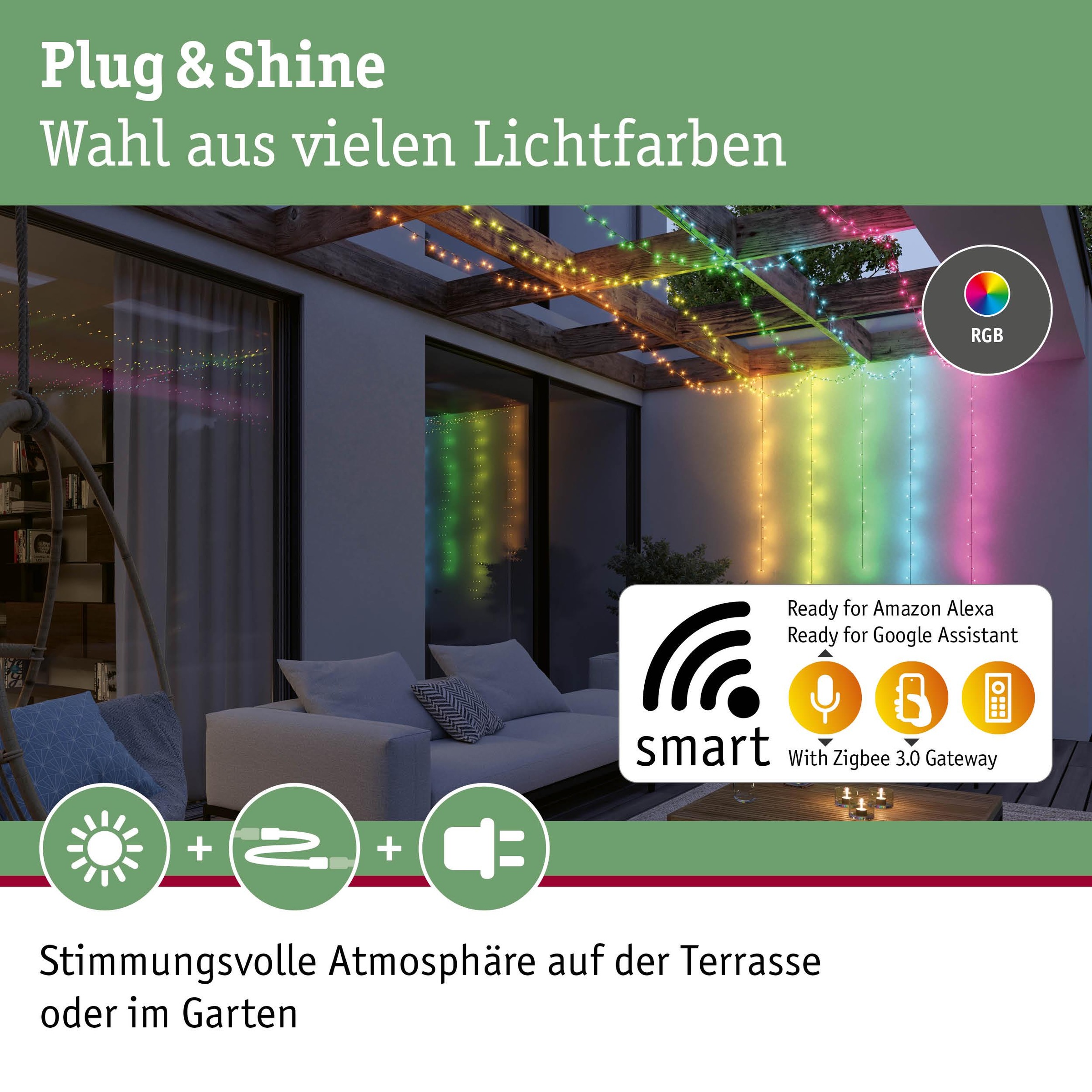 Paulmann LED-Lichterkette »Yuna IP44 Schwarz« 1 Stk.-flammig dimmbar