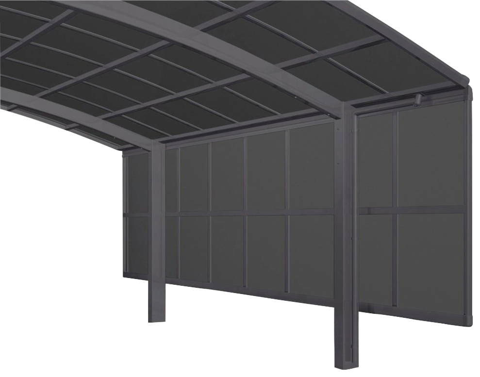 Carport-Seitenwand, 2 Module-schwarz, für Carports Portoforte und Linea