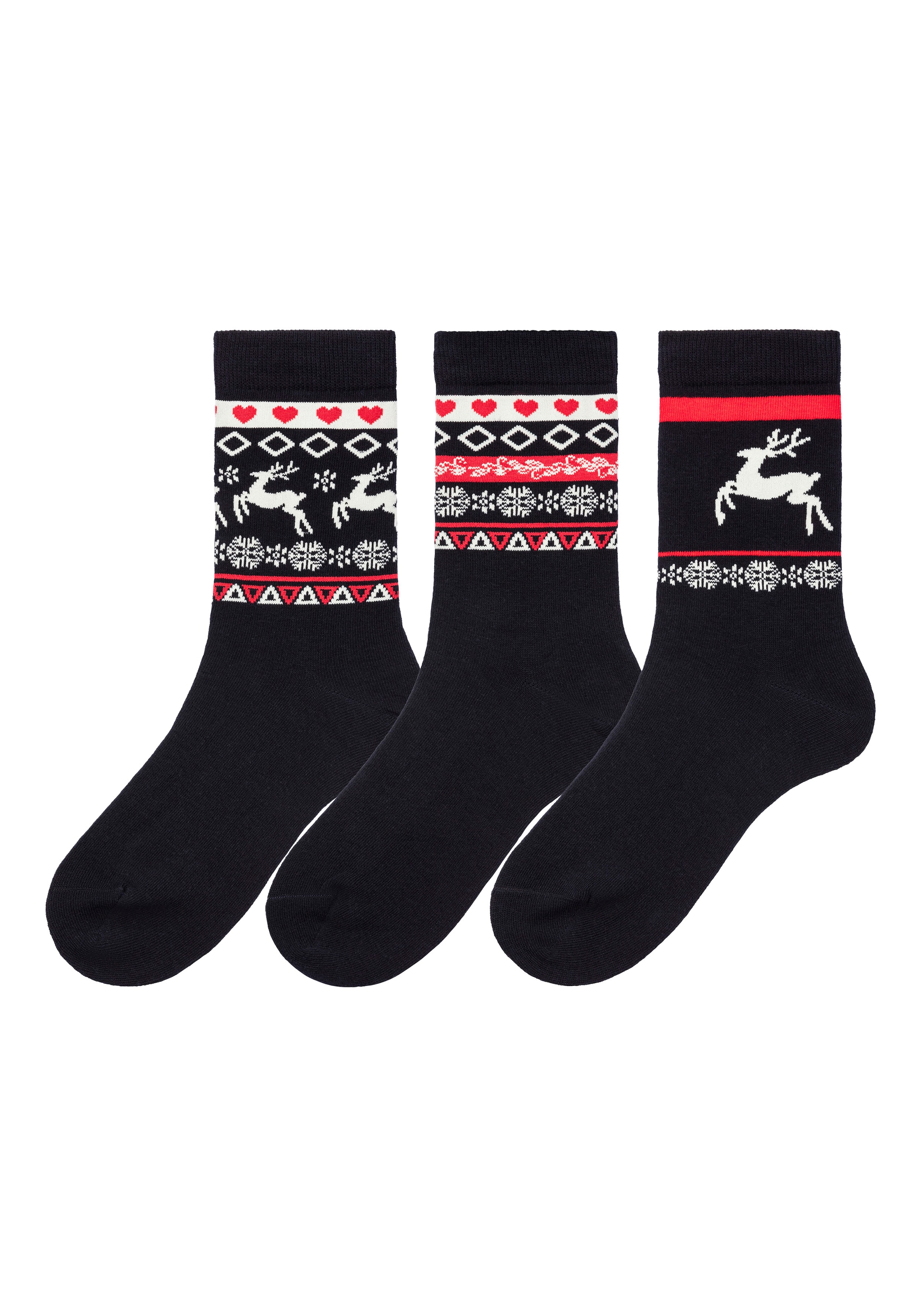 H.I.S Basicsocken, (Packung, 3 Paar), mit Wintermotiven