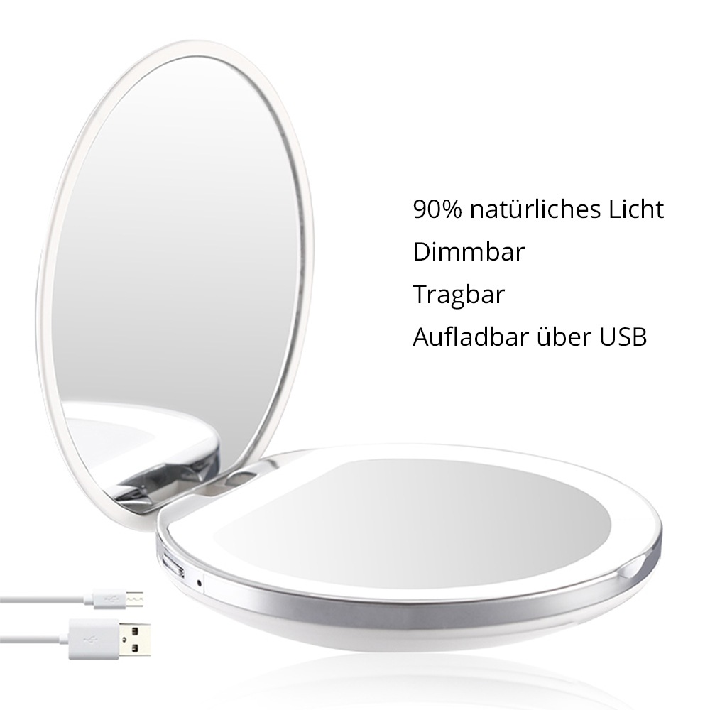 AILORIA Taschenspiegel »Taschenspiegel mit dimmbarer LED-Beleuchtung (USB) MAQUILLAGE«