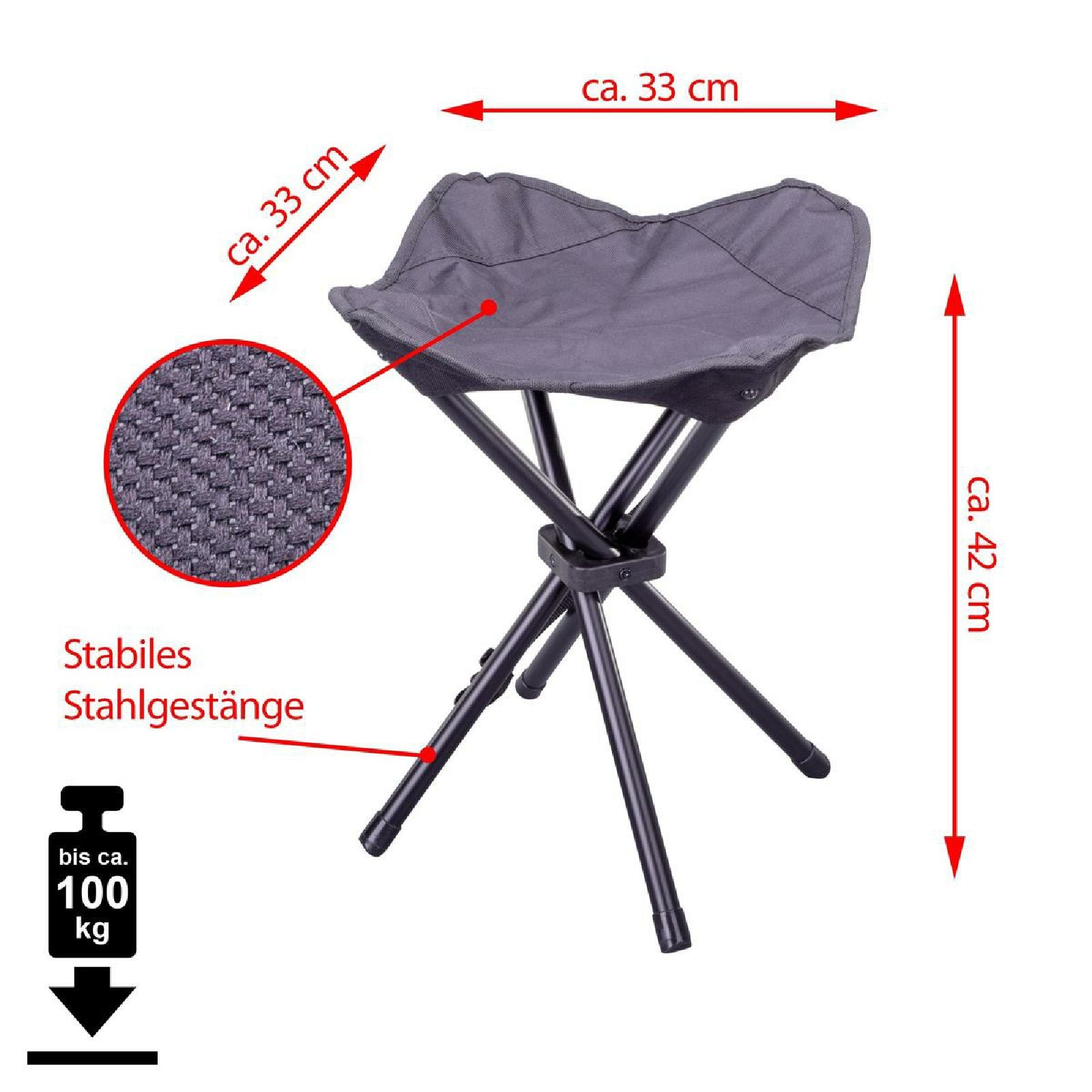 VCM Gartenstuhl »2er Set Sitzhocker Falthocker klappbar schwarz«