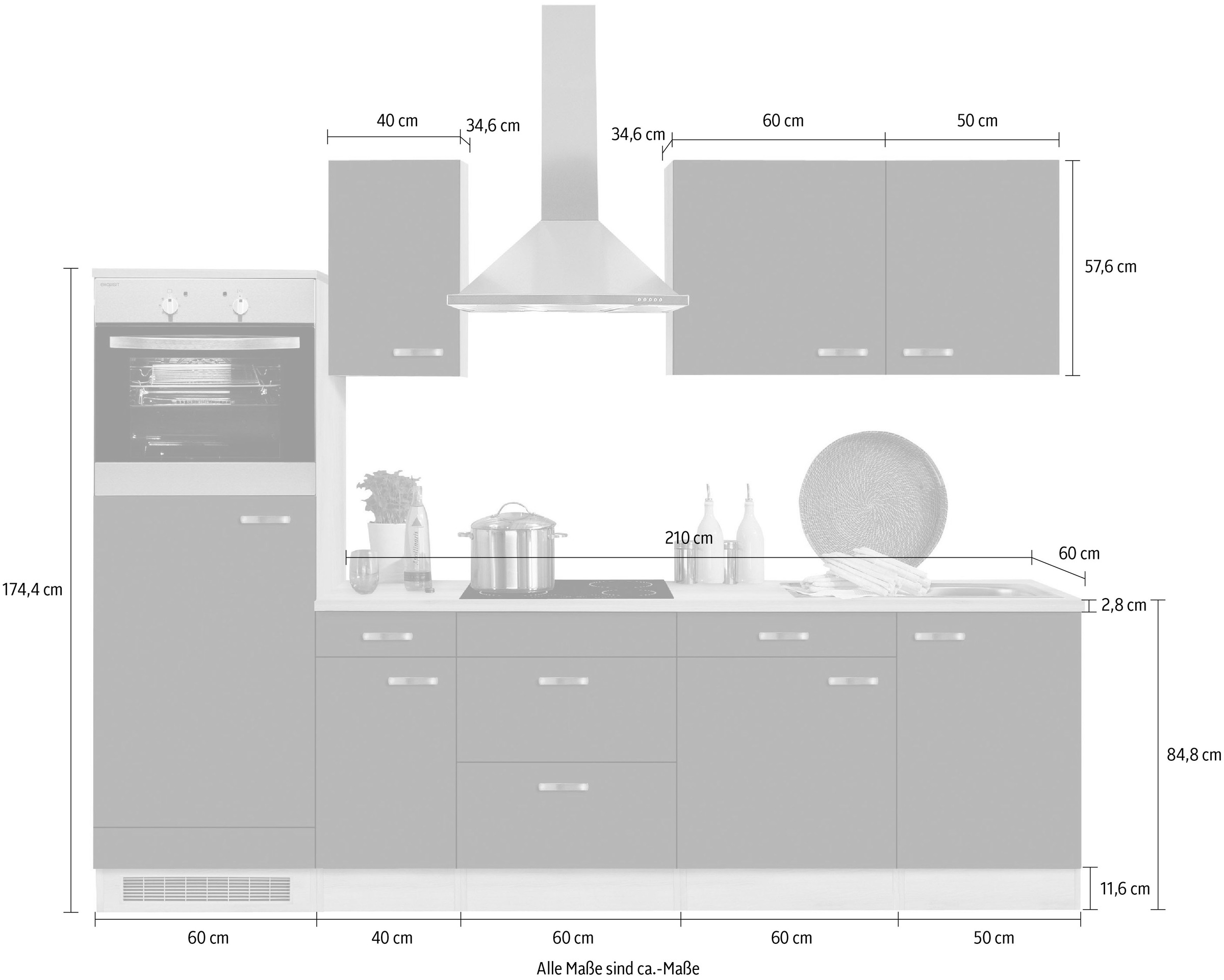 OPTIFIT Küchenzeile cm mit »Faro«, E-Geräten, Raten Breite auf 270 bestellen