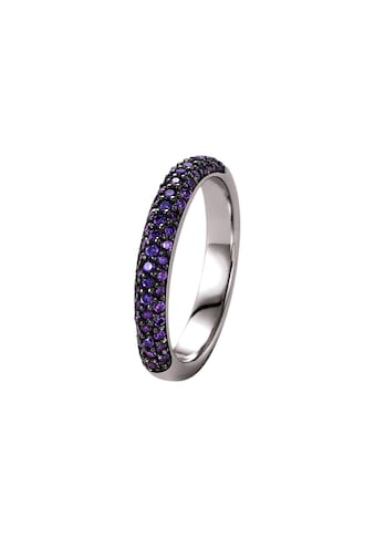 Silberring »Ring mit lila Zirkonia, Fassung geschwärzt, Silber 925«