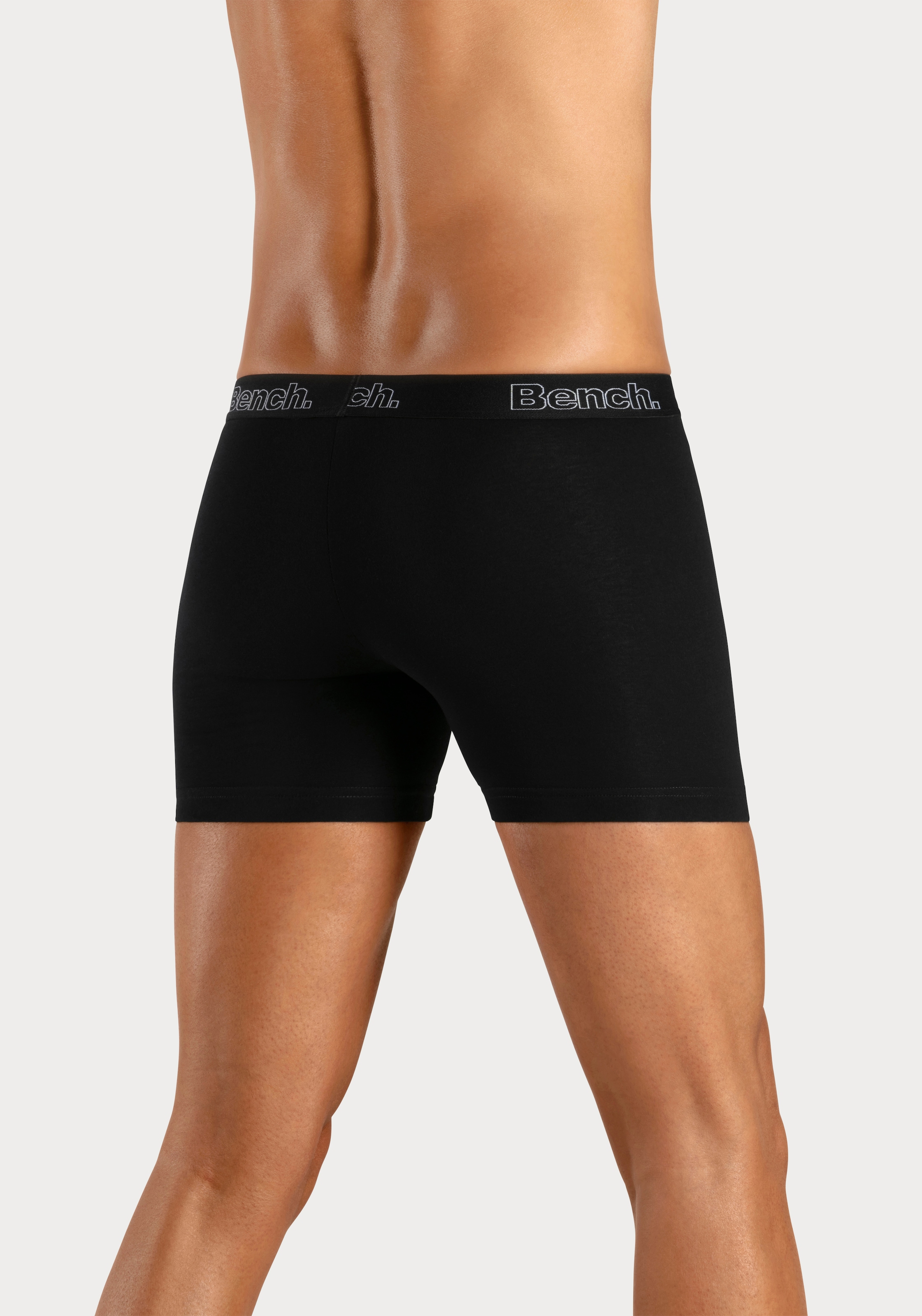 Bench. Langer Boxer »Boxershorts für Herren«, (Packung, 4 St.), Unterhosen mit Logoschriftzug im Bund