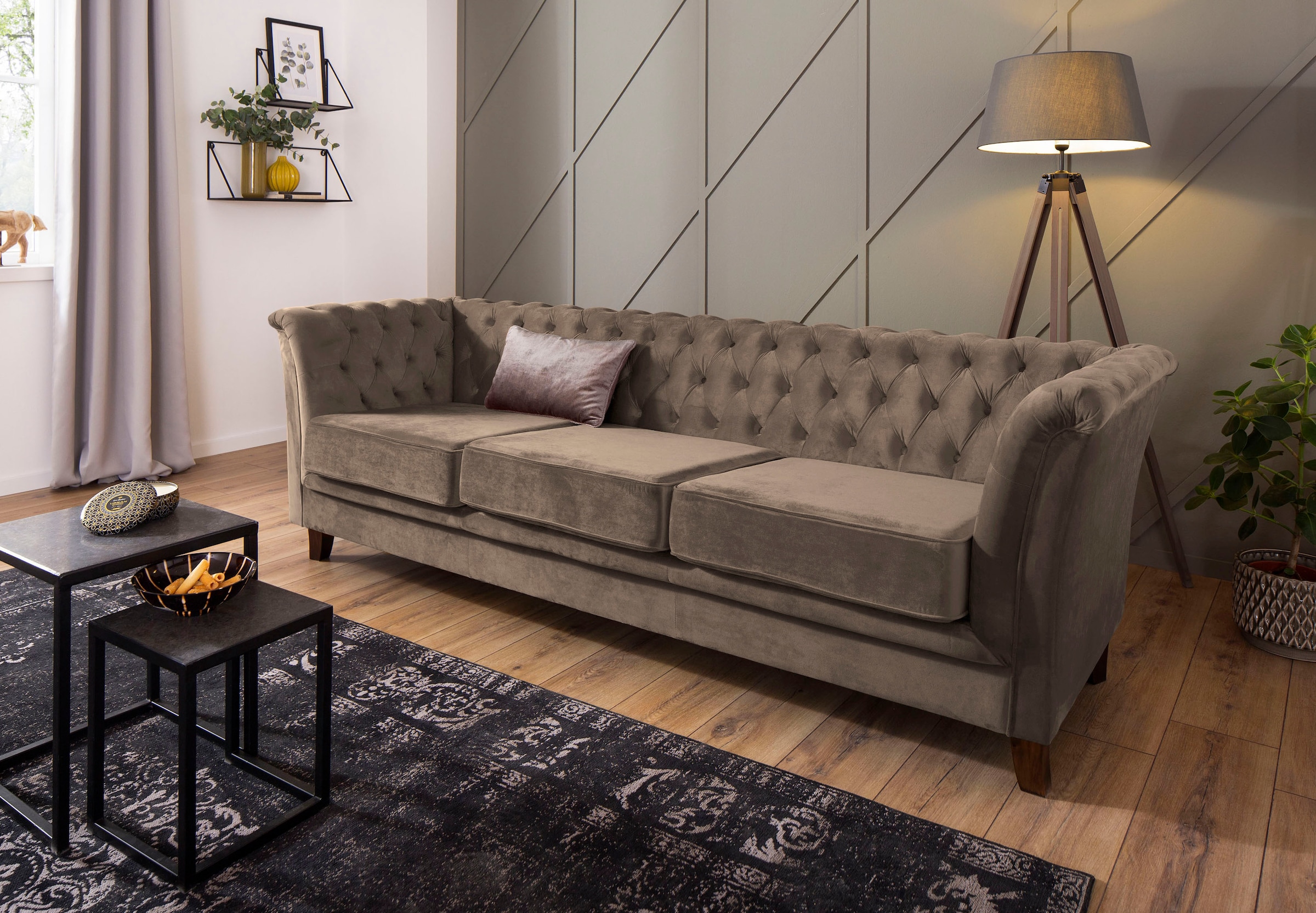 Home affaire Chesterfield-Sofa »Dover«, aufwändige Knopfheftung in Chesterfield-Optik