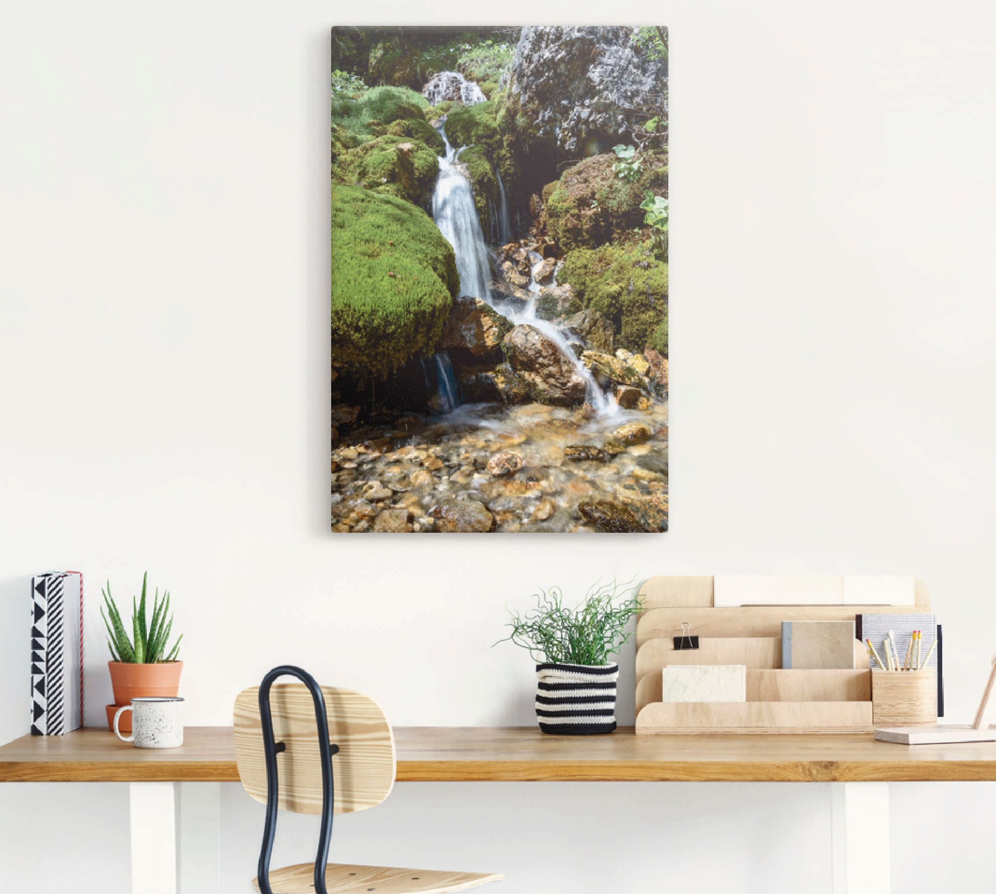 Artland Wandbild »Kleiner Wasserfall in den Bergen«, Gewässer, (1 St.), als Leinwandbild, Poster, Wandaufkleber in verschied. Größen