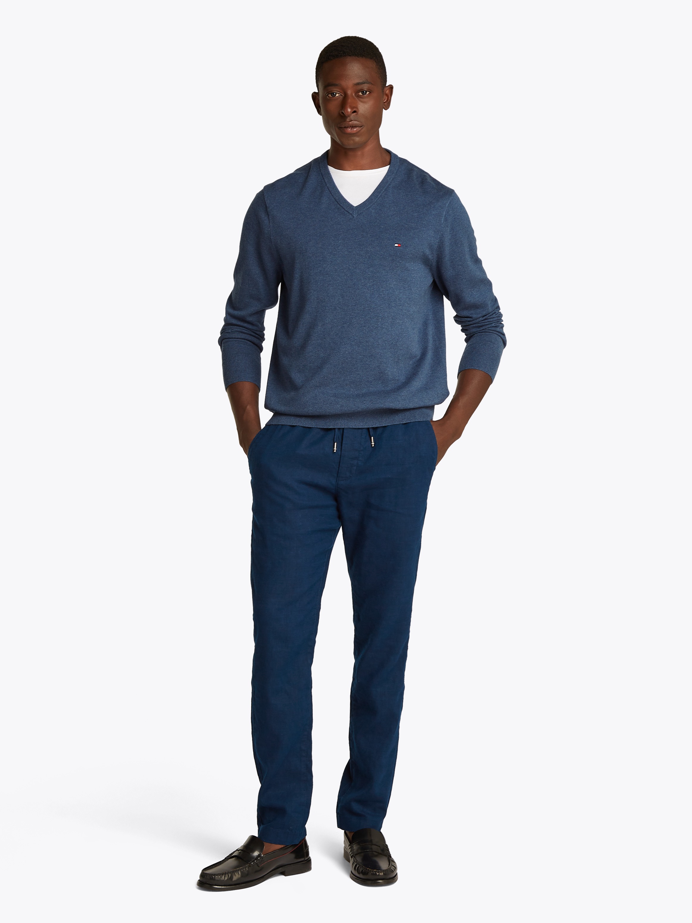 Tommy Hilfiger Strickpullover »ESSENTIAL COTTON V NECK«