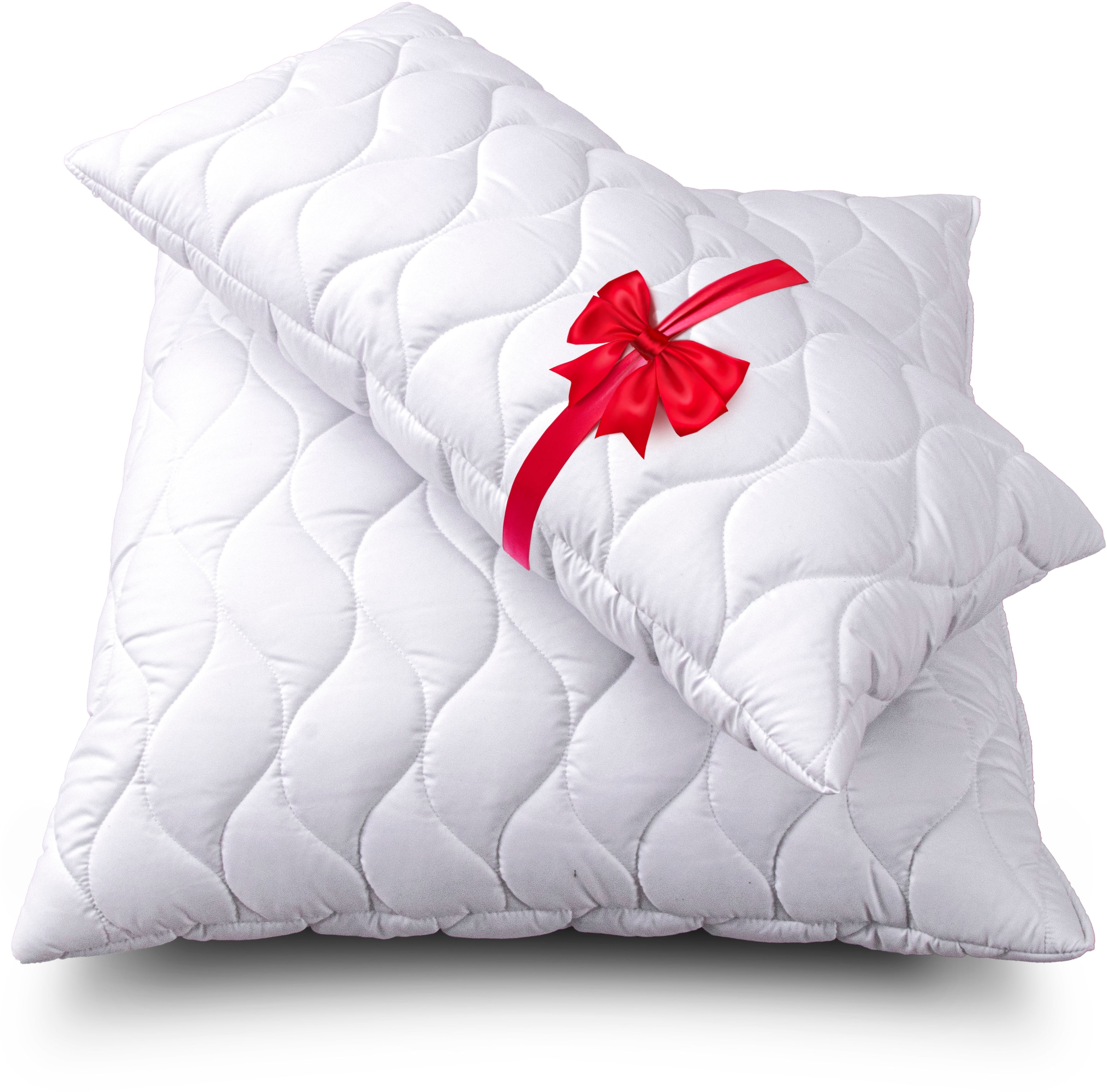 John Cotton Microfaserkissen "2für1, Kopfkissen, ein Kissen gratis, 40x80 cm, 80x80cm" Füllung: 100% Polyester Bezug: Microfaser Spar-Set, 1 Stk. tlg. ergonomisch, strapazierfähig, hochwertig, Kissen im Spar-Set