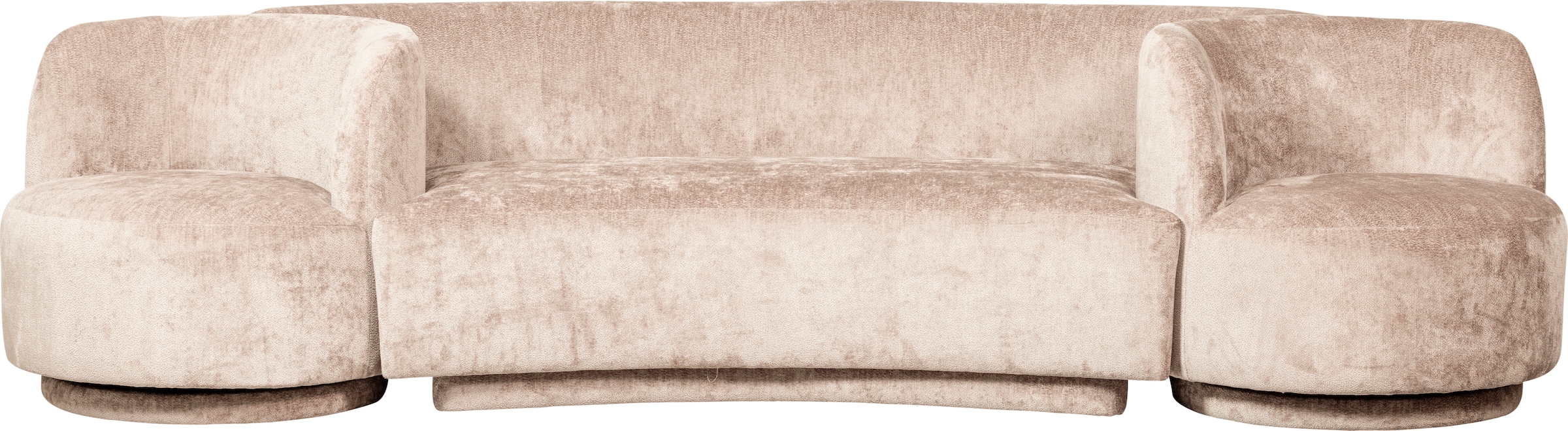 WOOOD Loungesofa »Combi-Popular: Bank + Sessel«, mit grobem Chenille gefüttert, Breite 370 cm