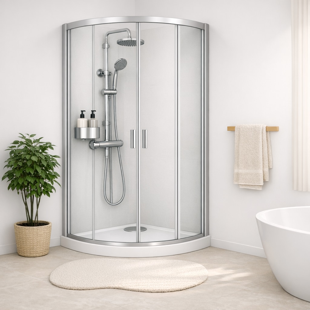 welltime Runddusche »New Summer« Hohe 190 cm, 6mm ESG, Easy Clean, verbessertes Rollensystem