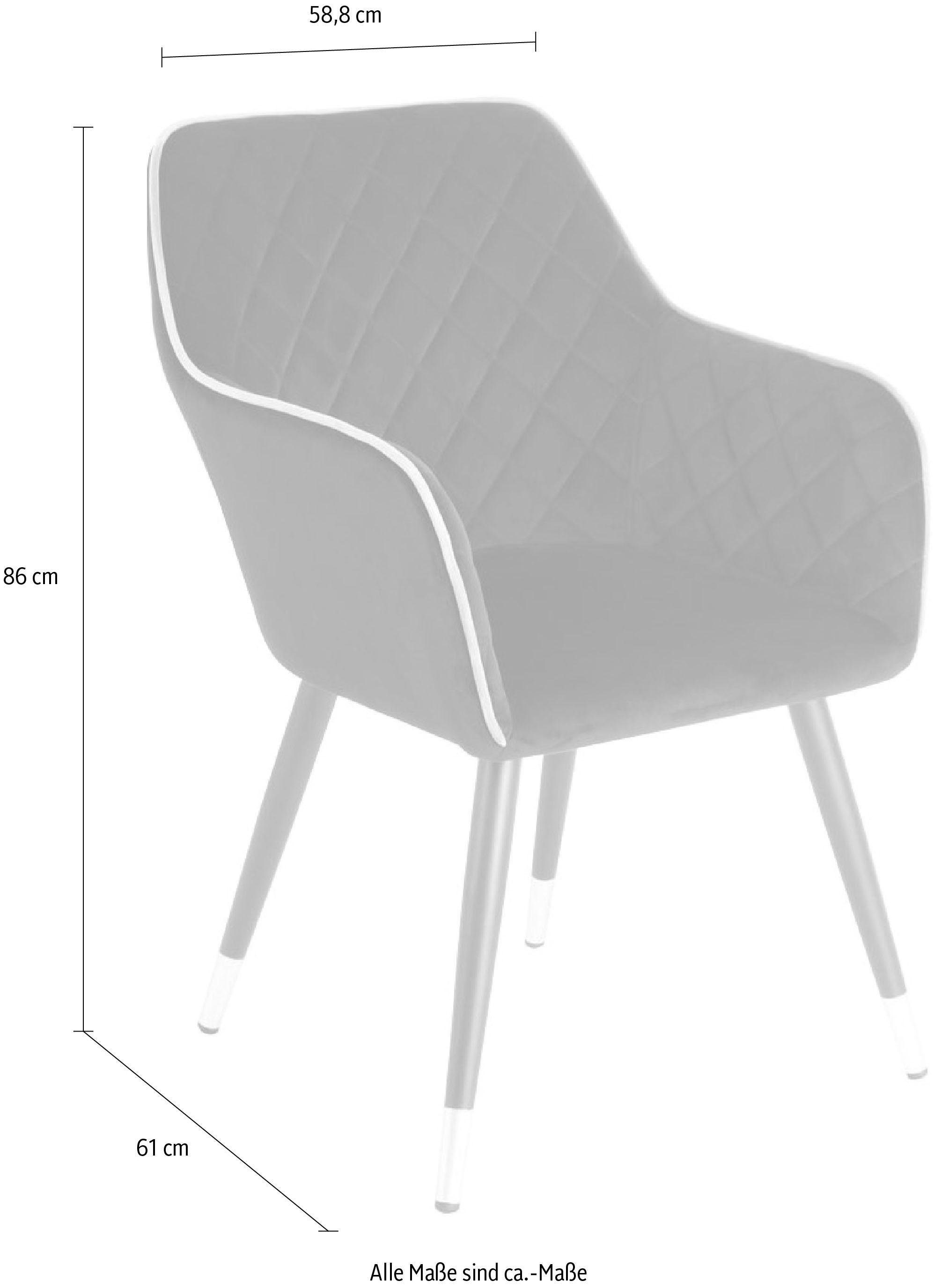 Kayoom Stuhl »Amino 625, stilvoller Design-Stuhl,samtweicher Bezug aus Velvet-Stoff«, 1 St., samtweicher Bezug, elegant, glamourös, elegante Optik