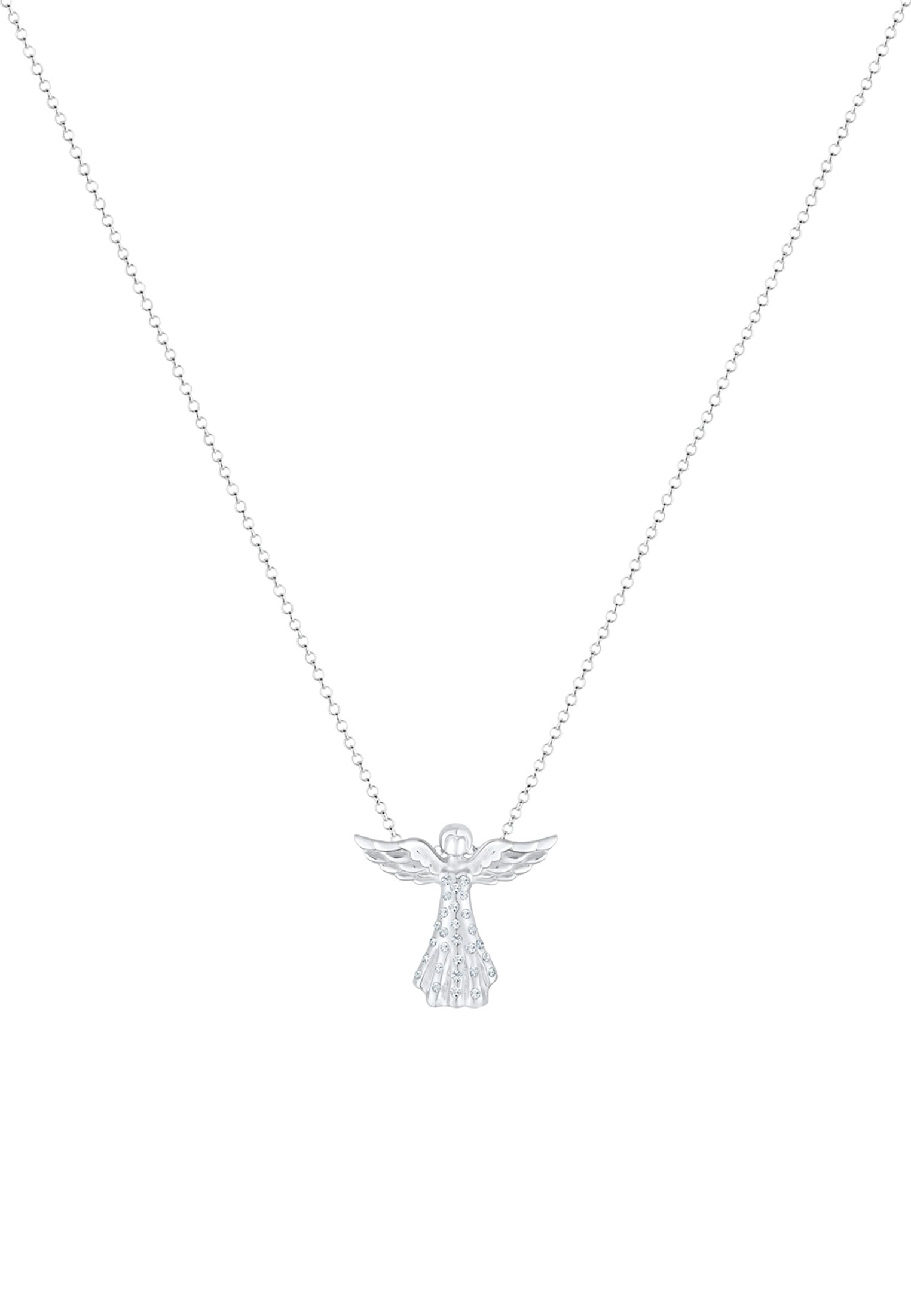 Elli Silberkette »Halskette Engel Glas Kristalle Weiß 925 Sterling Silber«